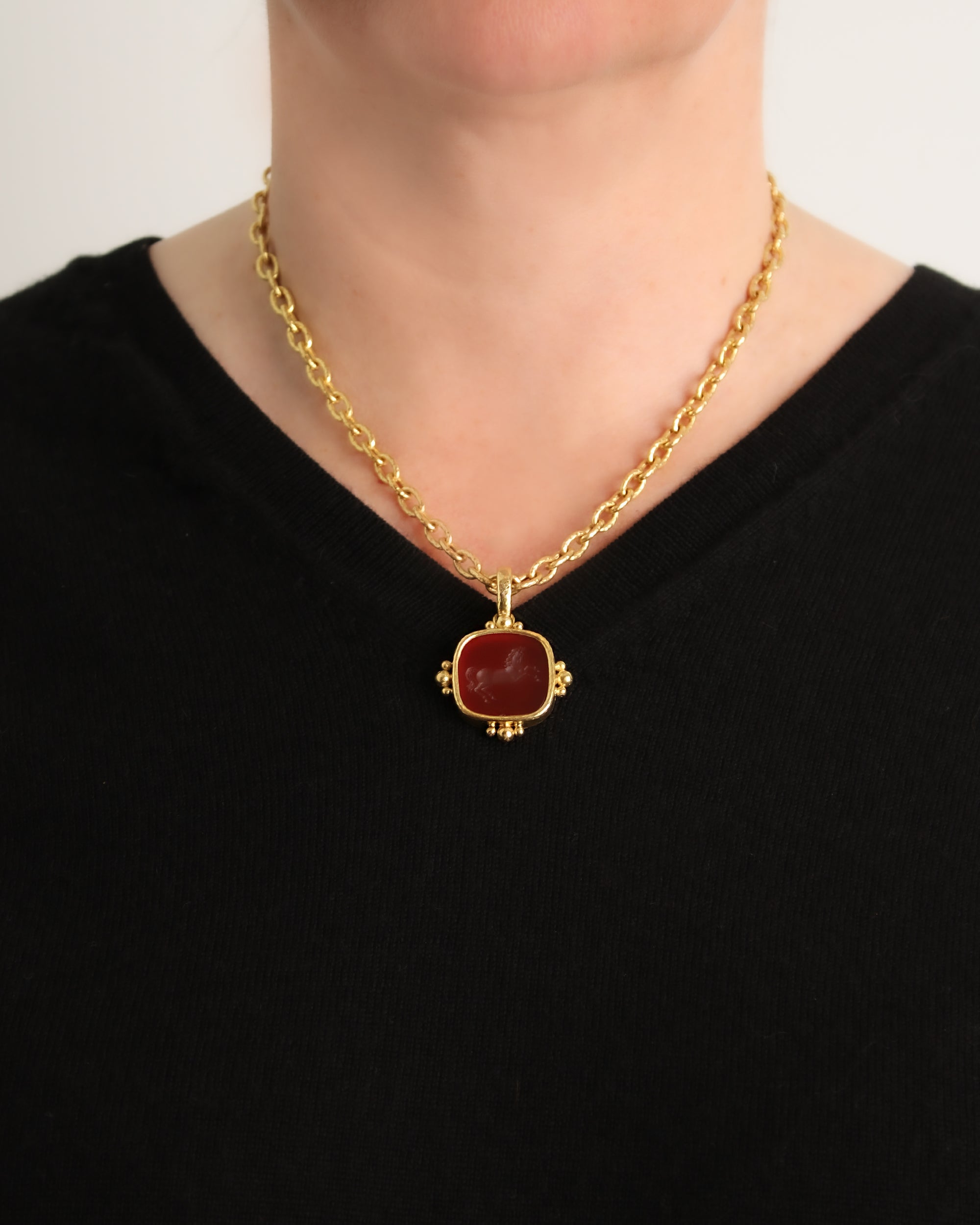 Carnelian 'Rearing Horse' Pendant