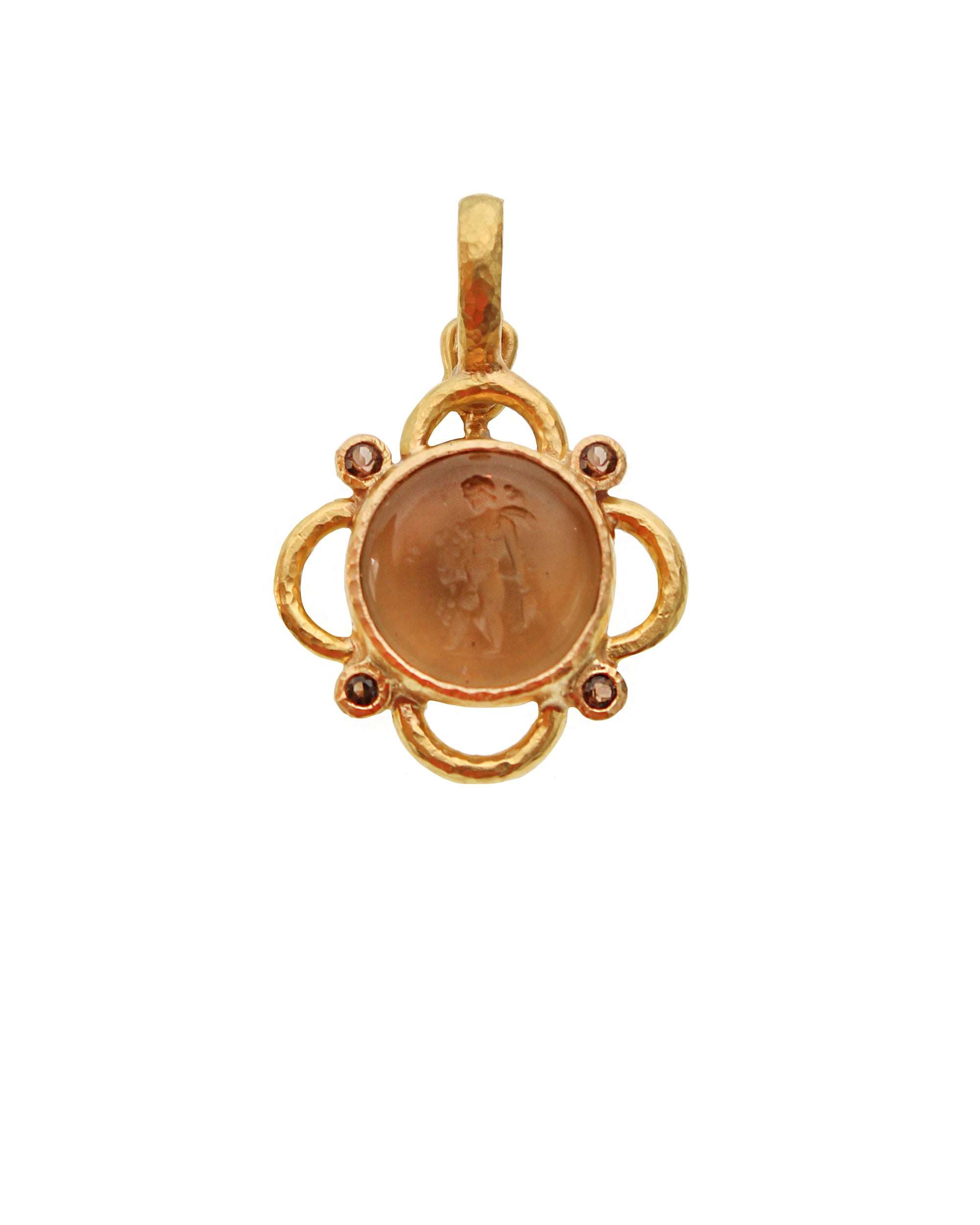 Bronze Venetian Glass 'Putto with Arrow' Pendant