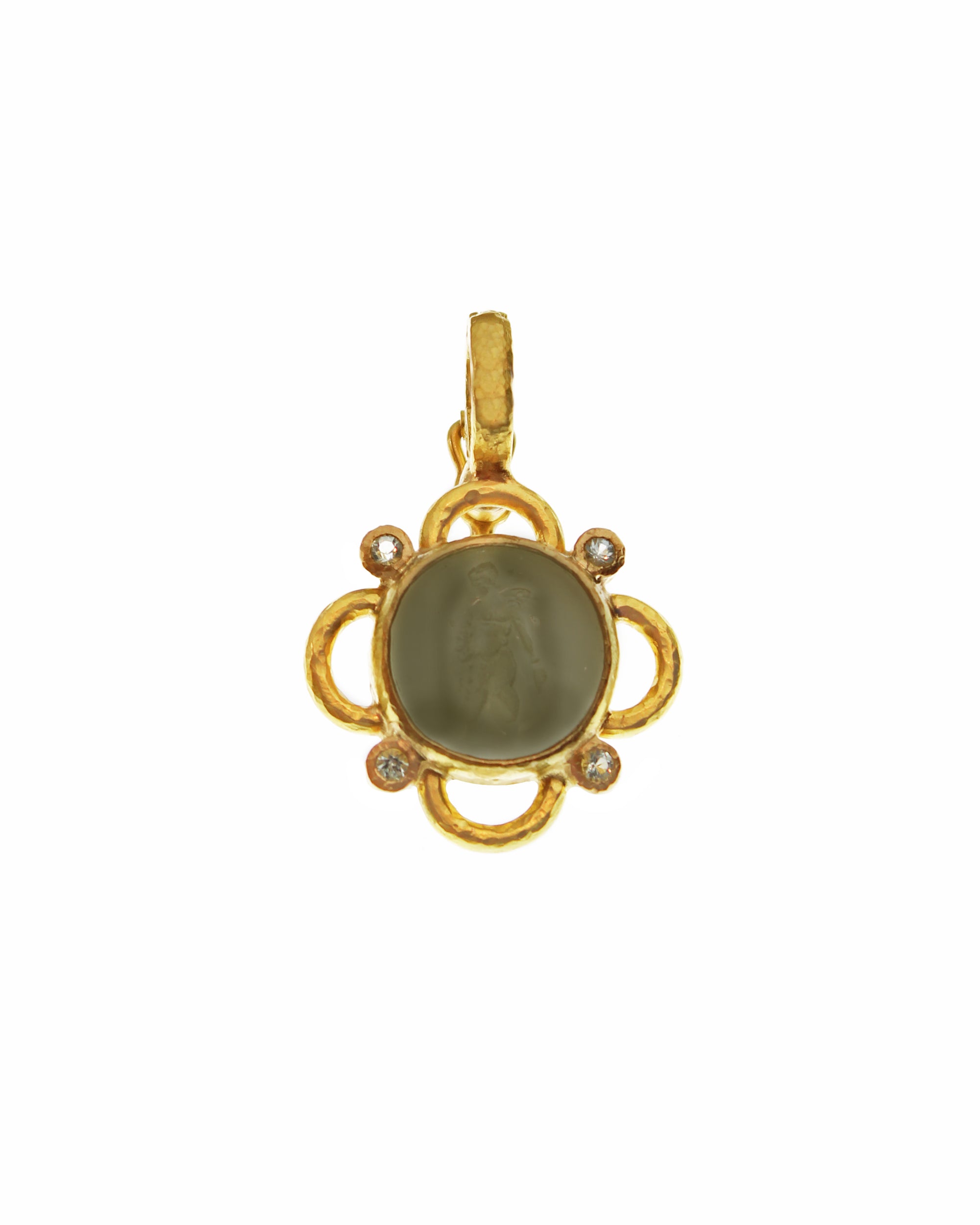 Smoke Venetian Glass 'Putto with Arrow' Pendant
