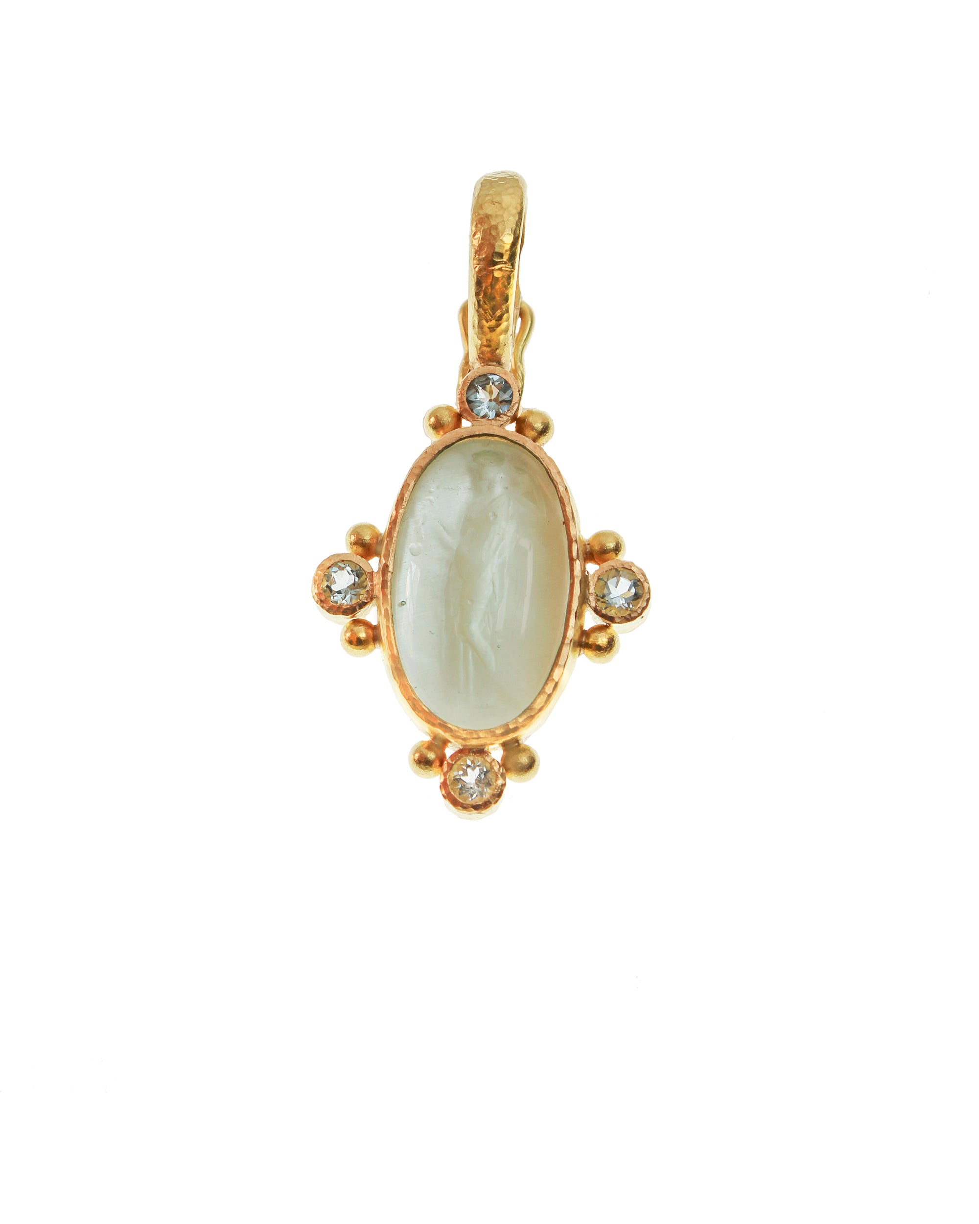 Light Aqua Venetian Glass 'Standing Goddess' Pendant