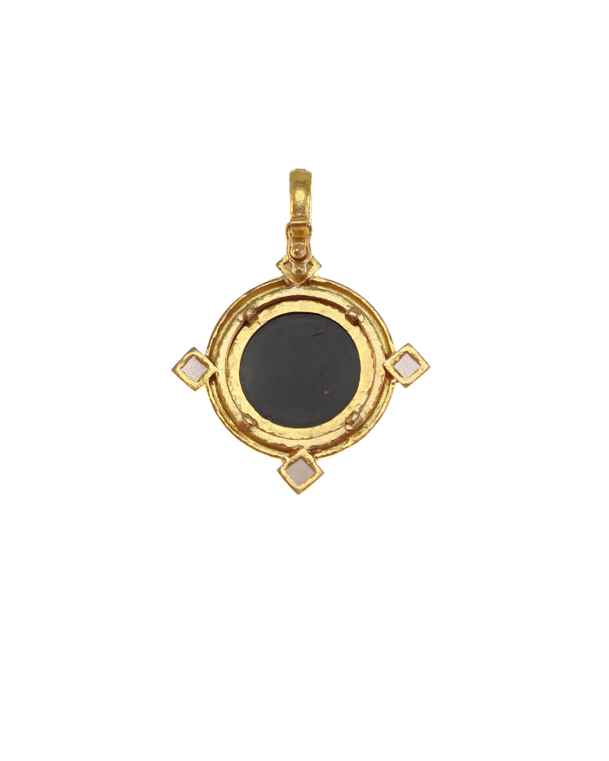 Antique Micromosaic and Aquamarine Pendant