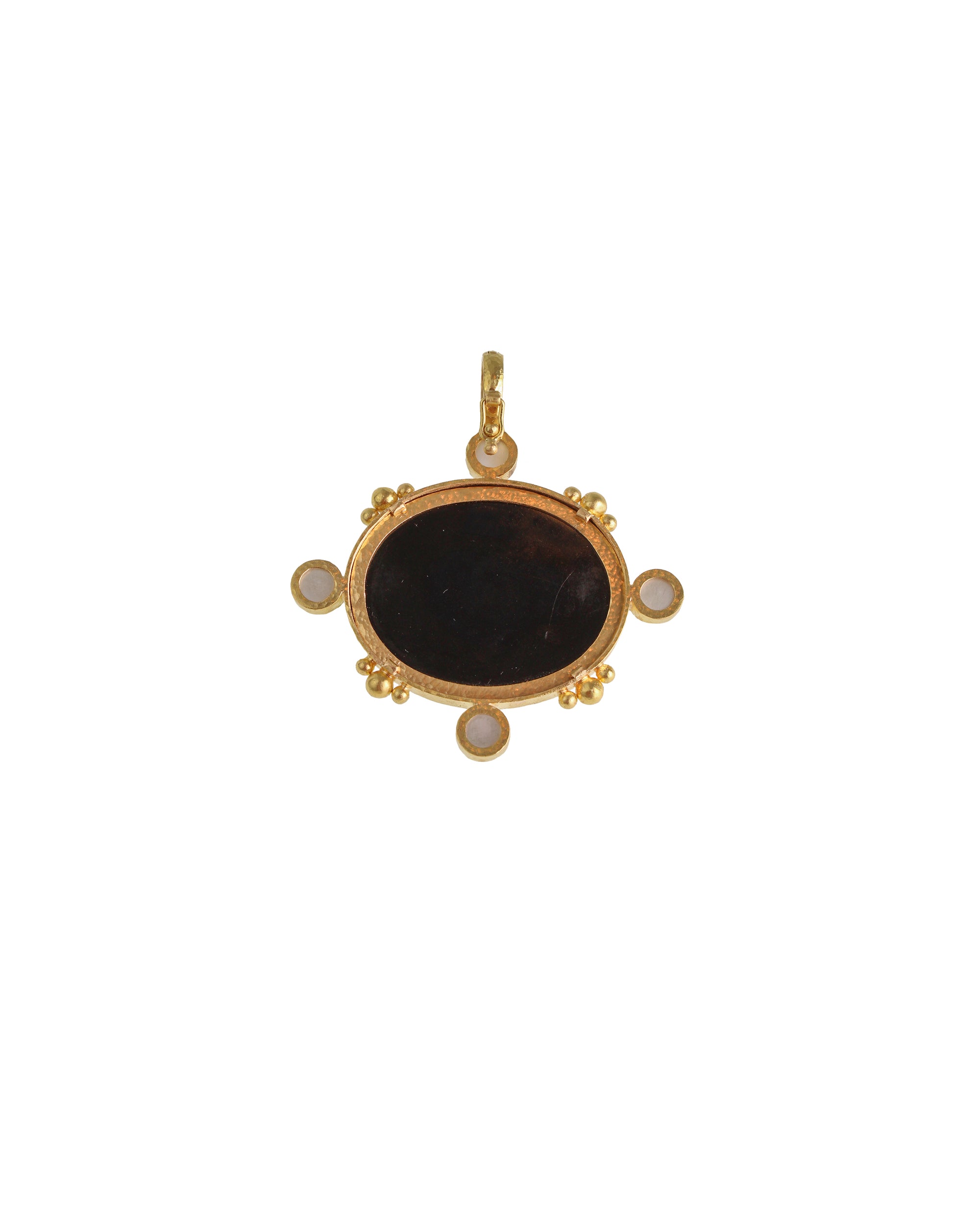 Antique Micromosaic and Aquamarine Pendant