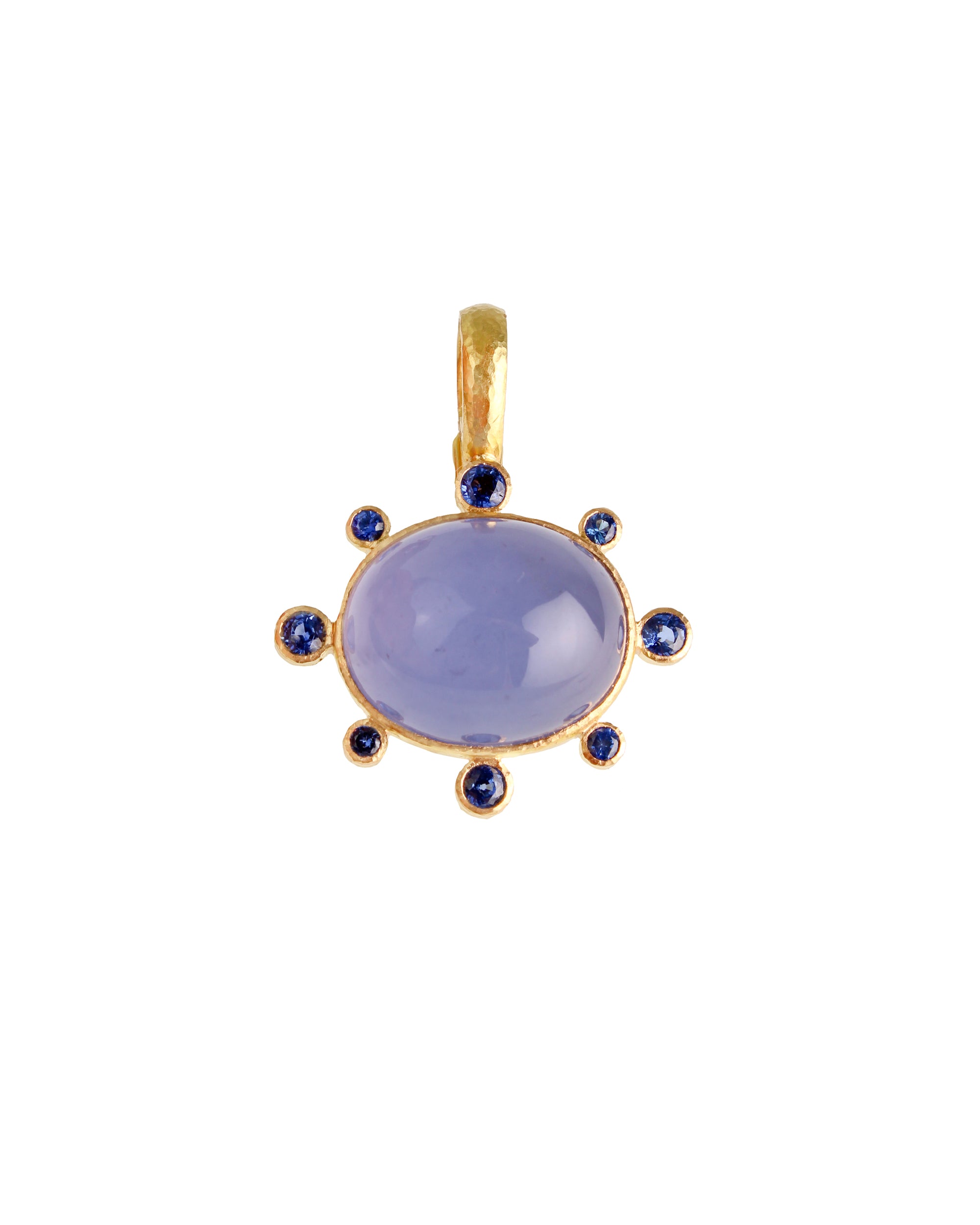 Blue Chalcedony and Blue Sapphire Pendant