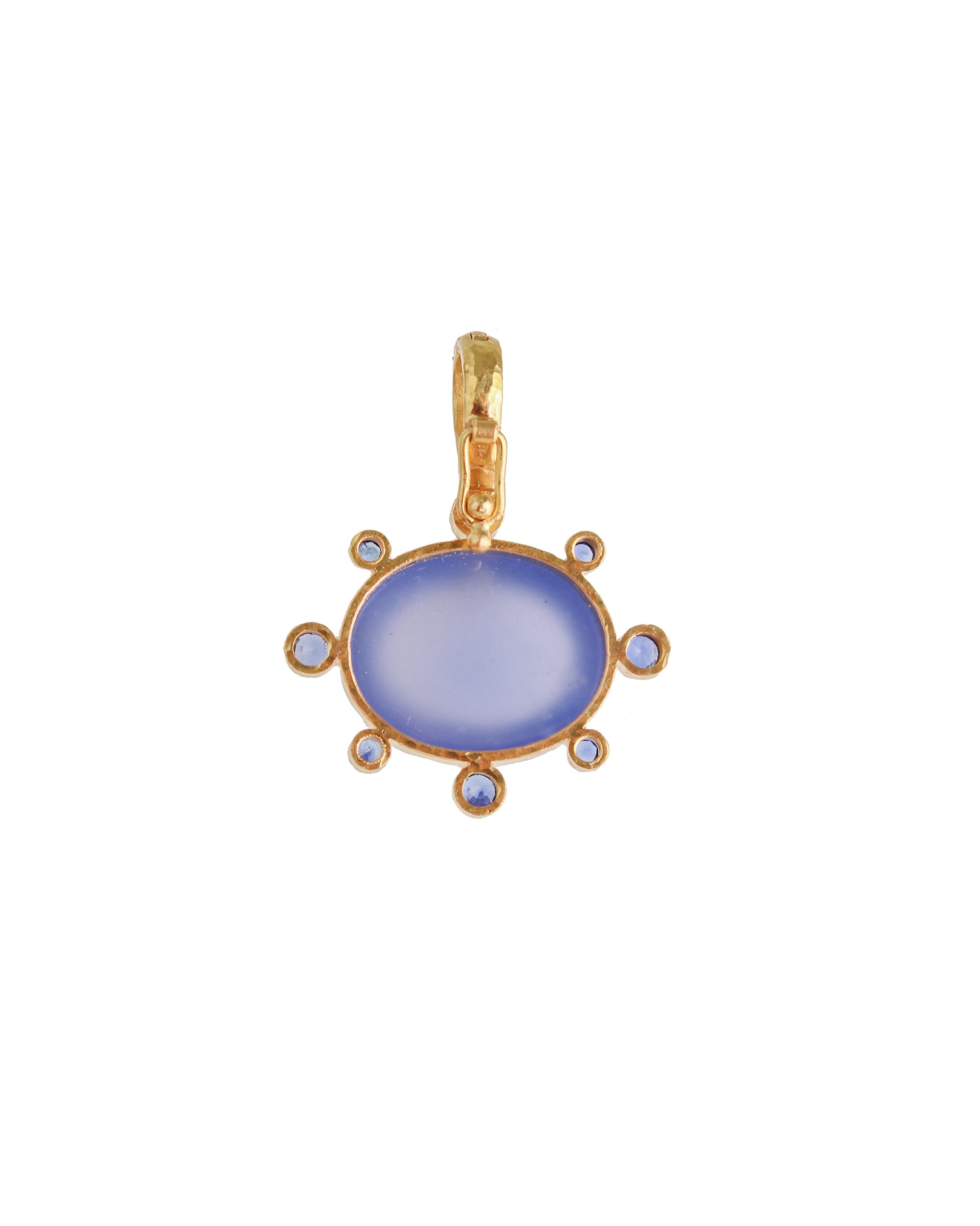 Blue Chalcedony and Blue Sapphire Pendant
