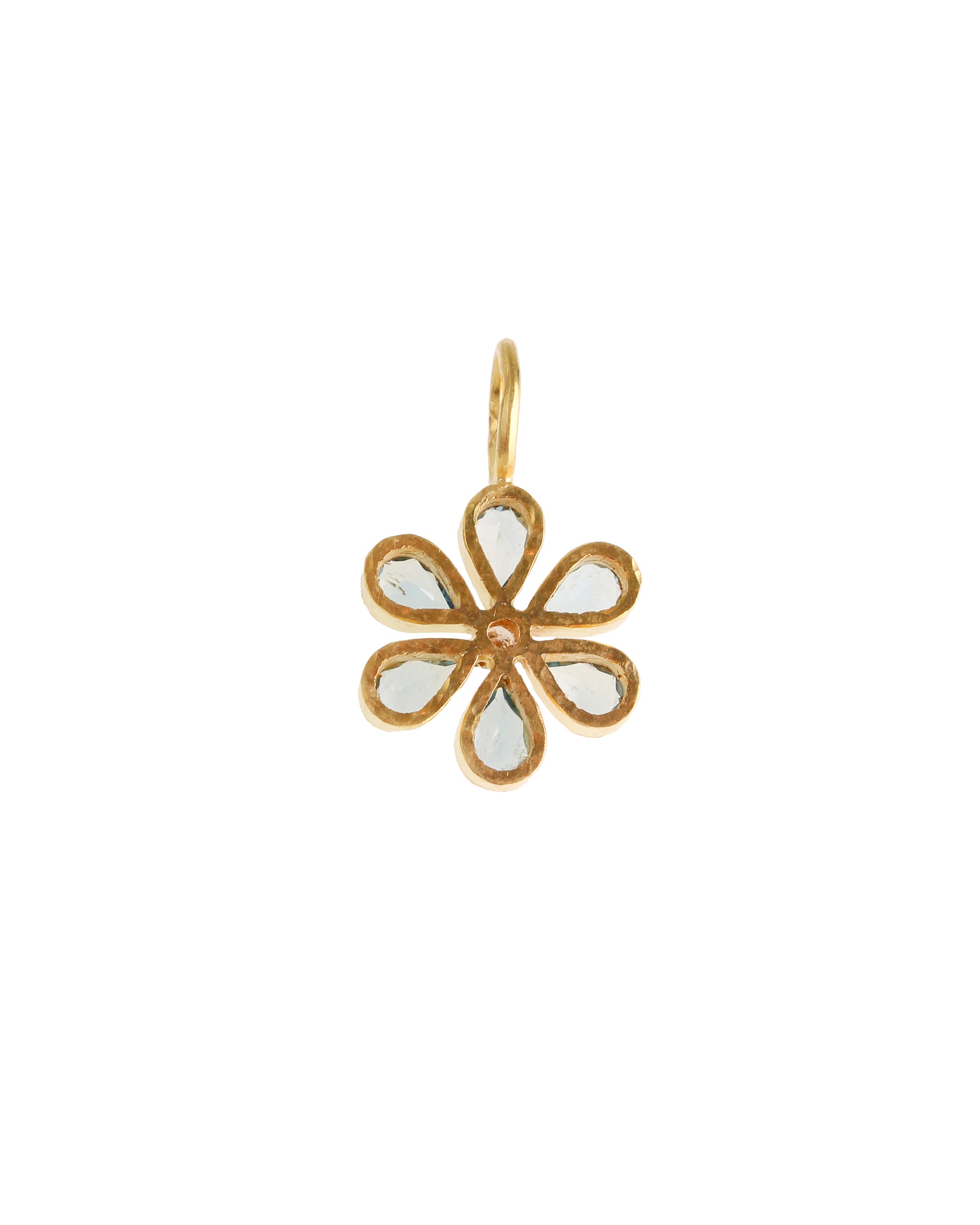 Aquamarine Flower with Diamond Pendant