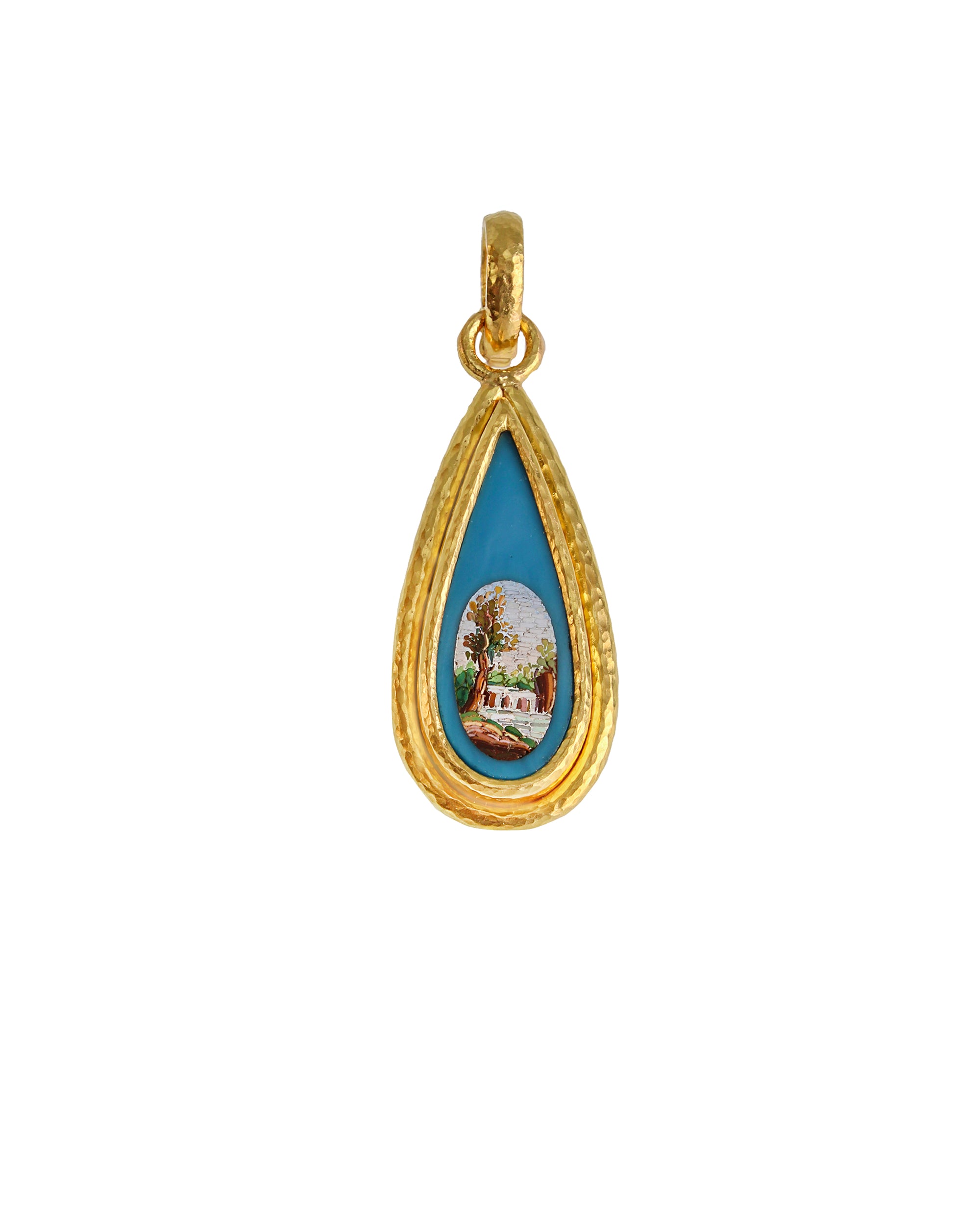 19th century Micromosaic 'Tear Drop' Pendant