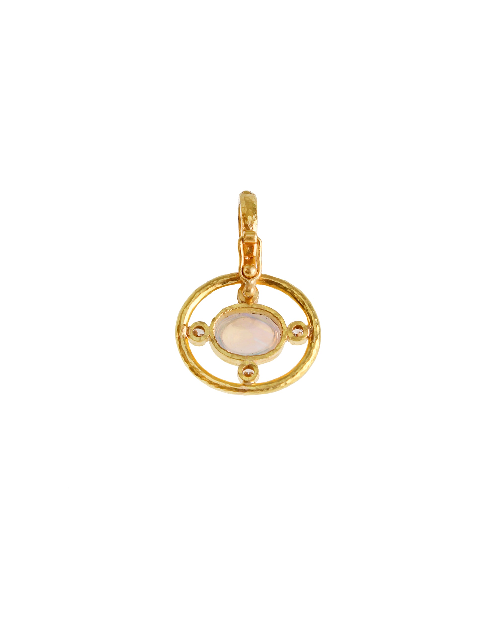 Moonstone and Diamond Open Tube Pendant
