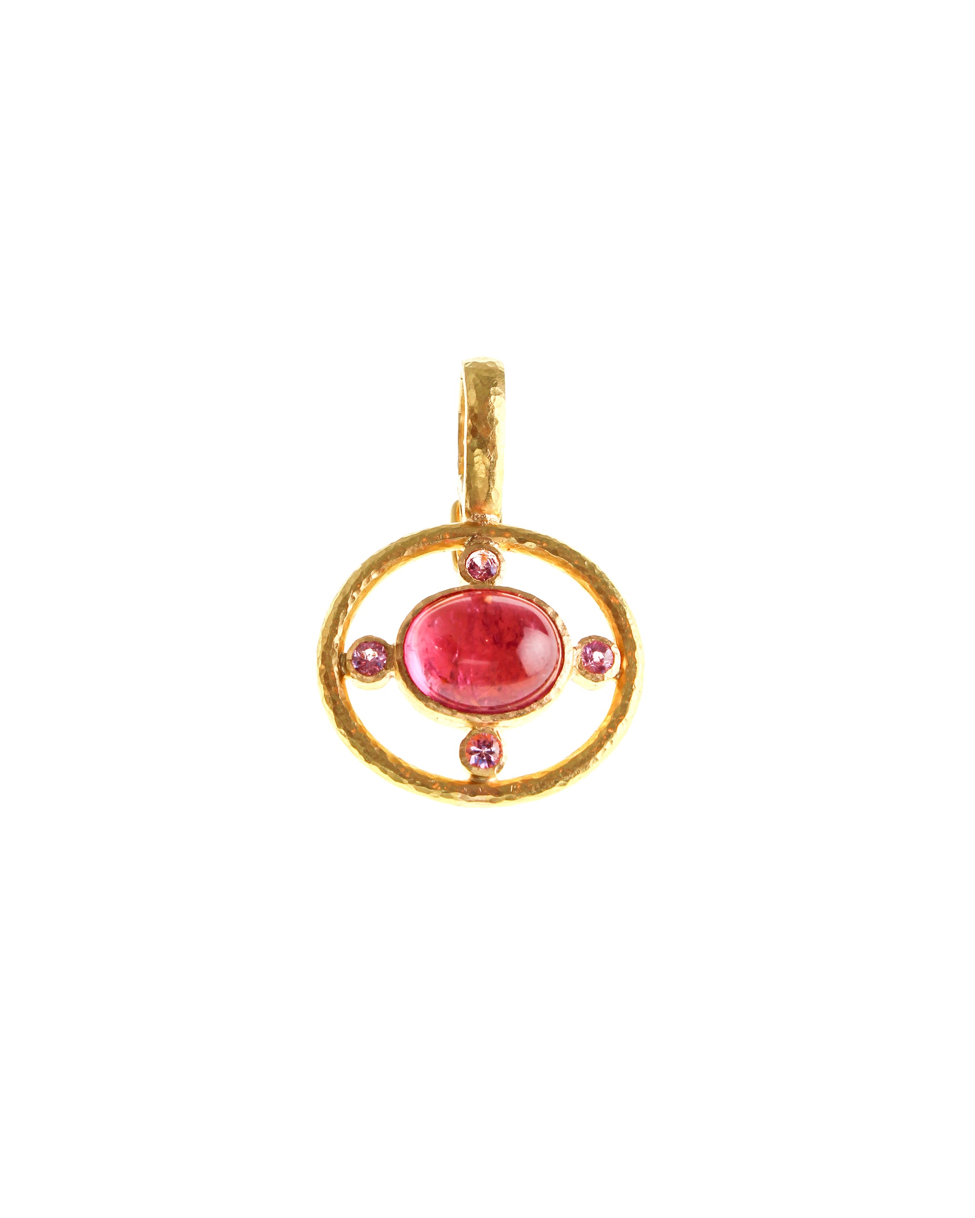 Pink Tourmaline in Open Tube Pendant