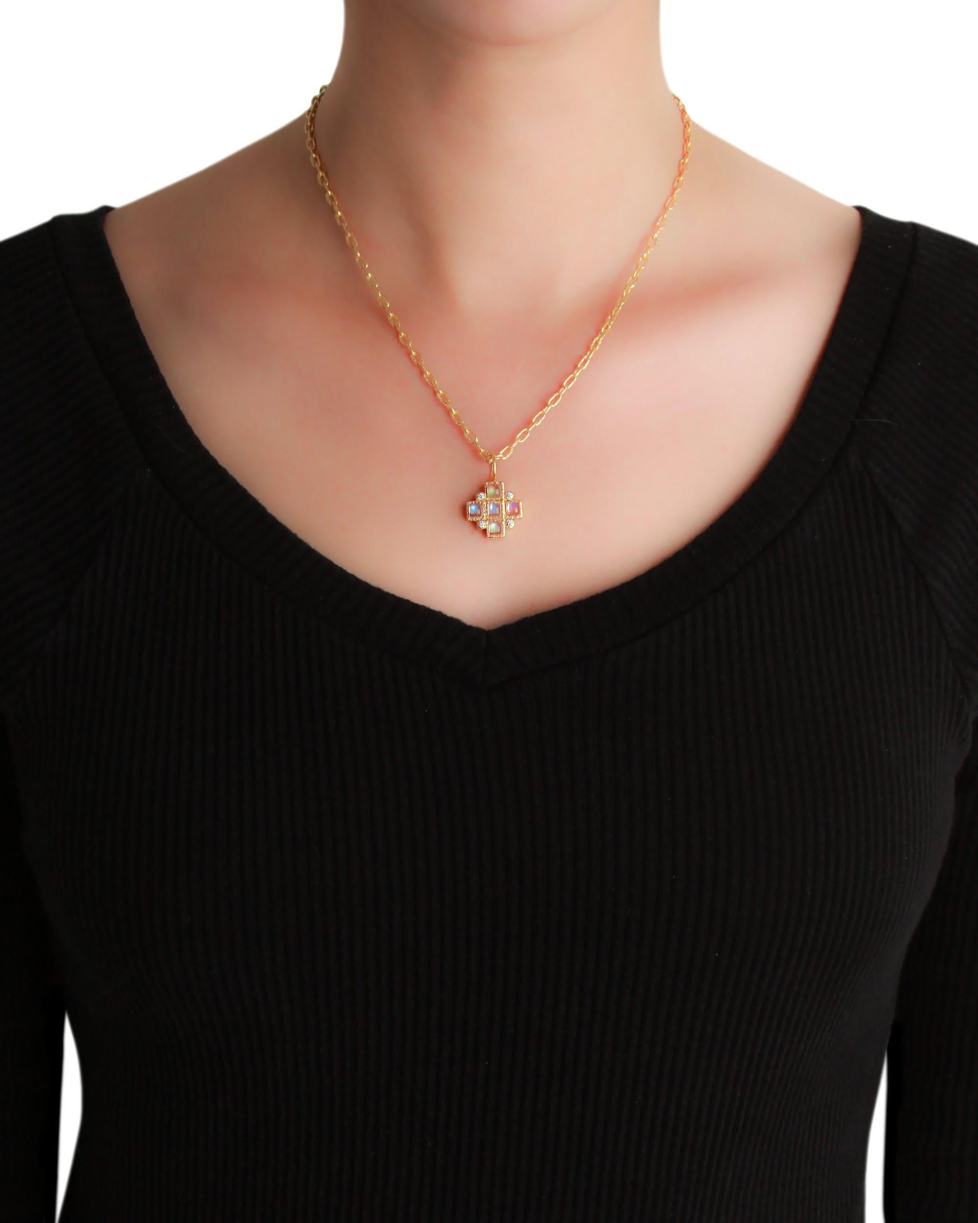 Moonstone and Diamond Pendant