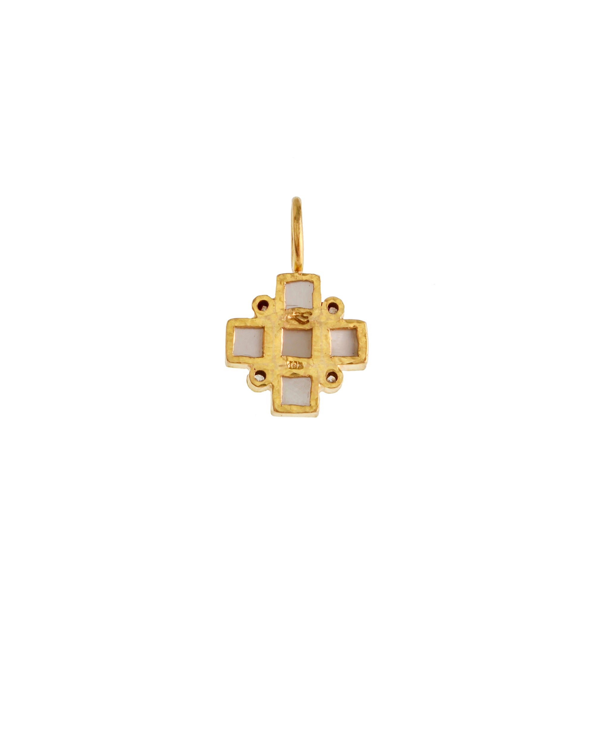 Small Peridot and Diamond Square Cross Pendant