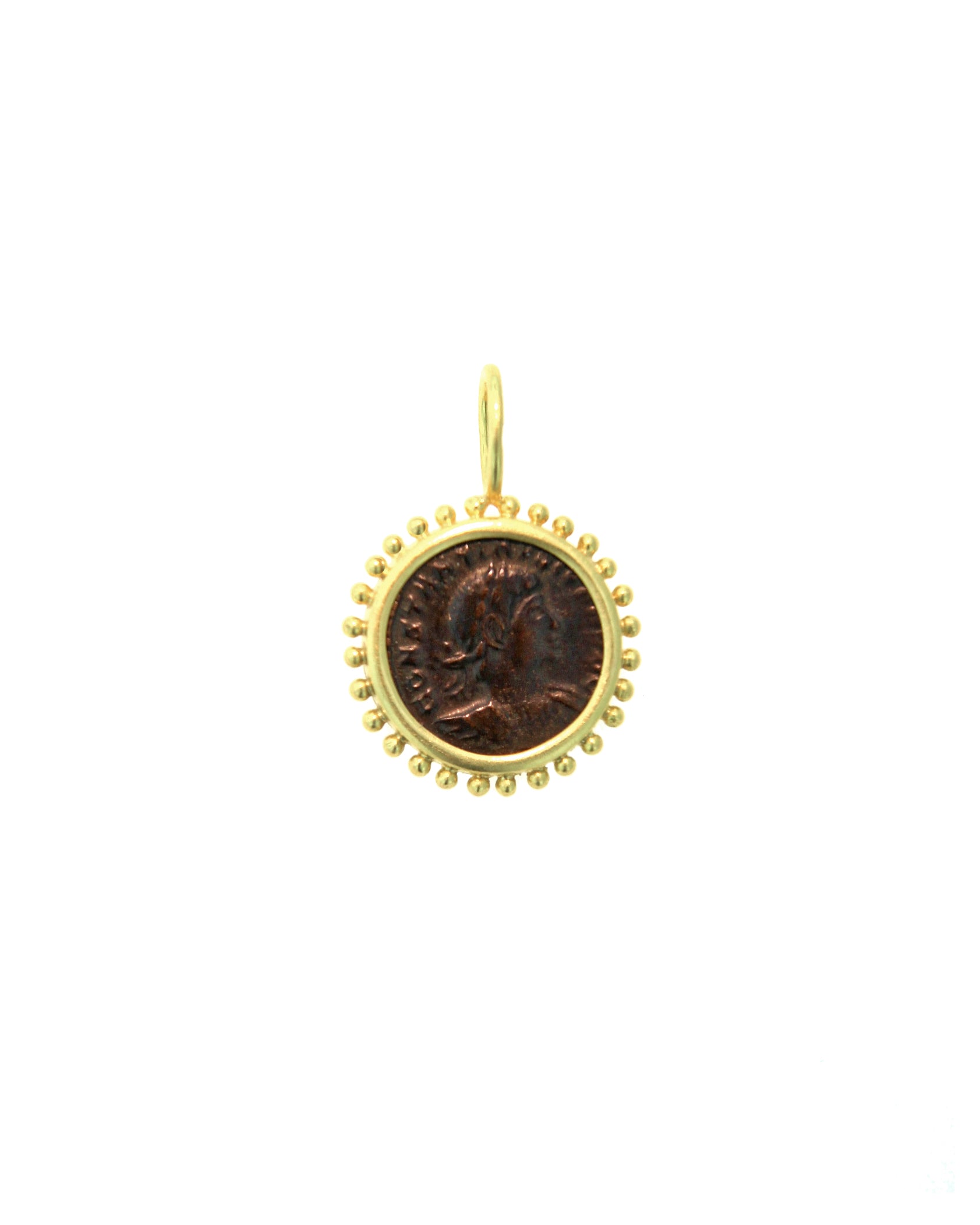 Ancient Bronze Coin Pendant