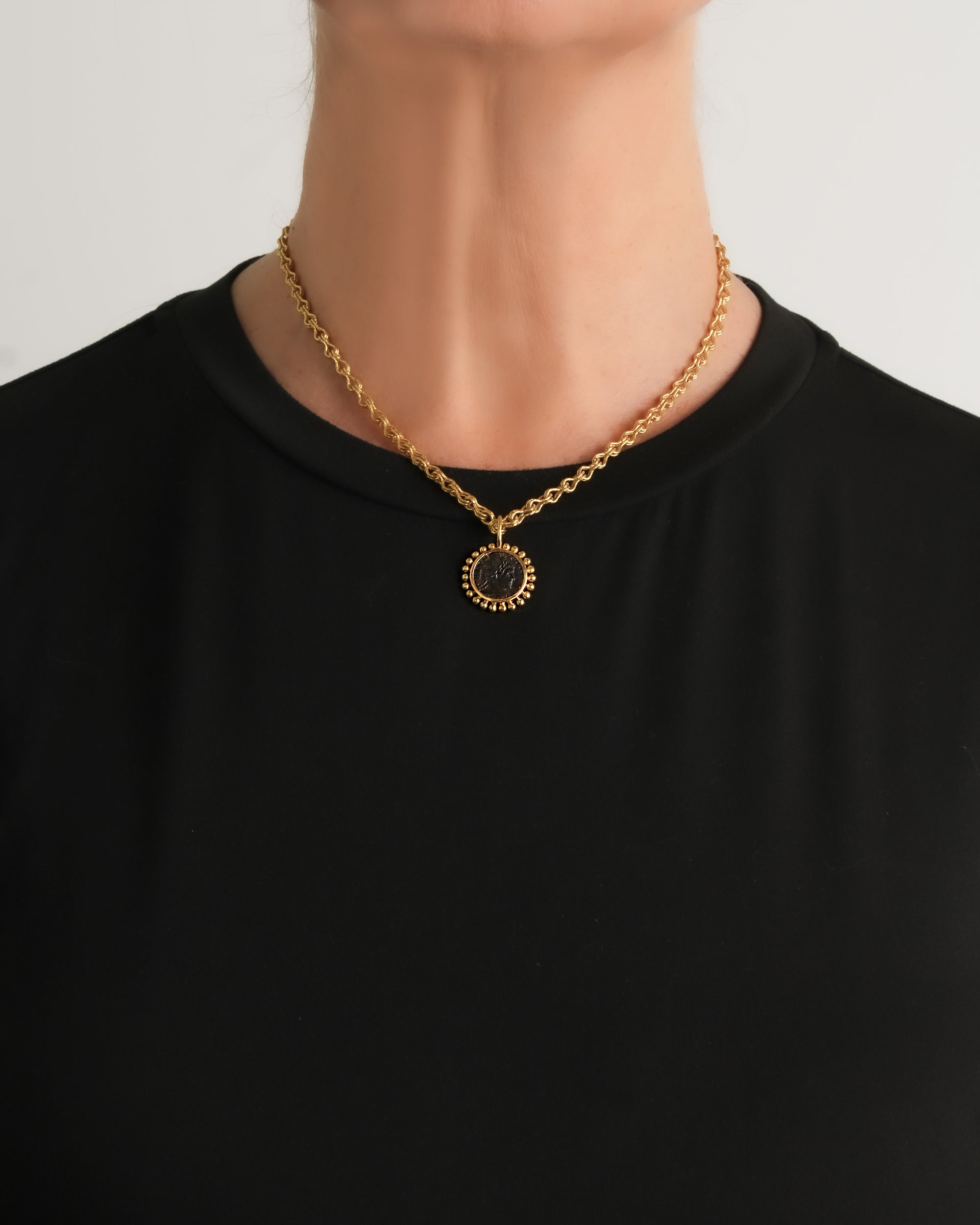 Ancient Bronze Coin Pendant
