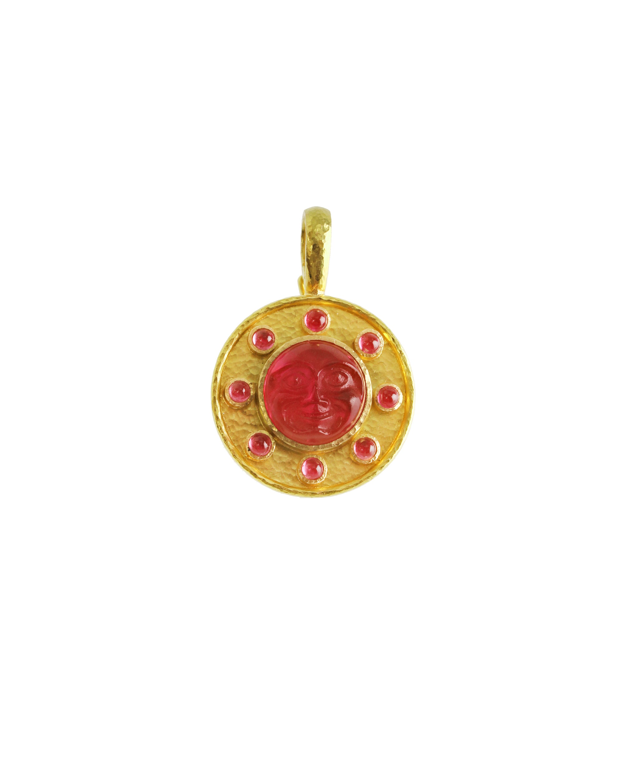 Pink 'Man-in-Moon' Pendant