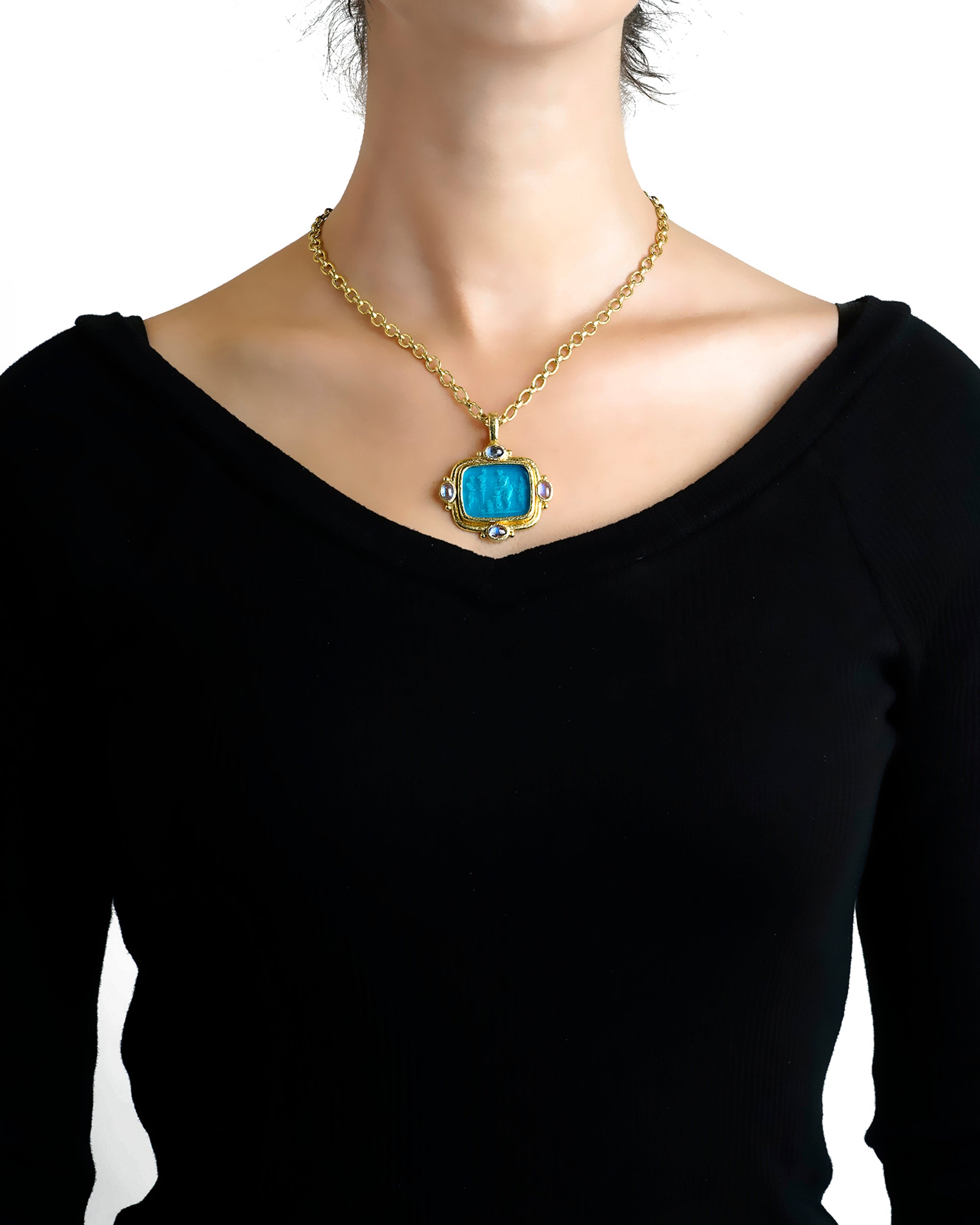 Light Aqua 'Pan Picnic Antique' Pendant