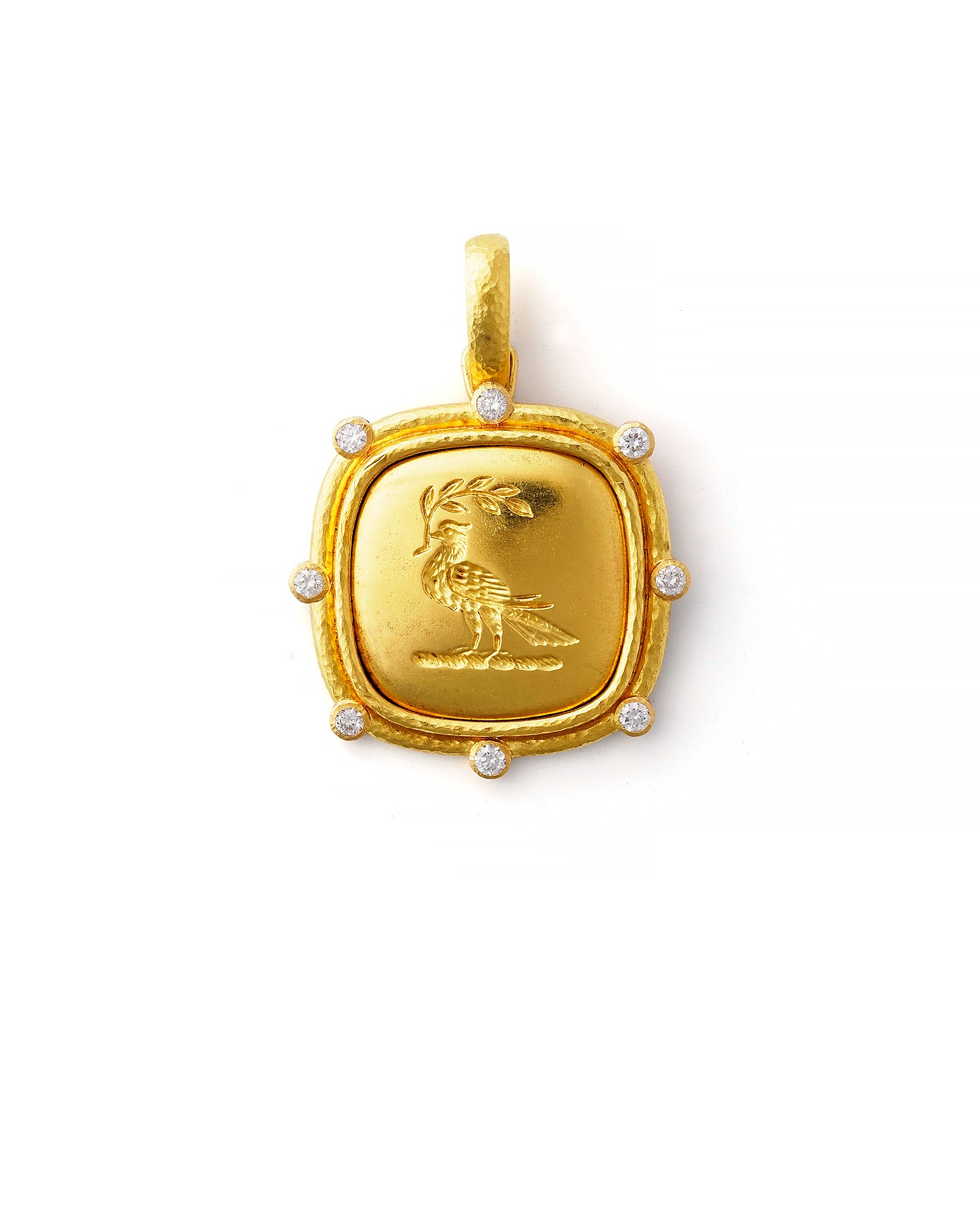 Gold 'Dove with Branch'  Pendant