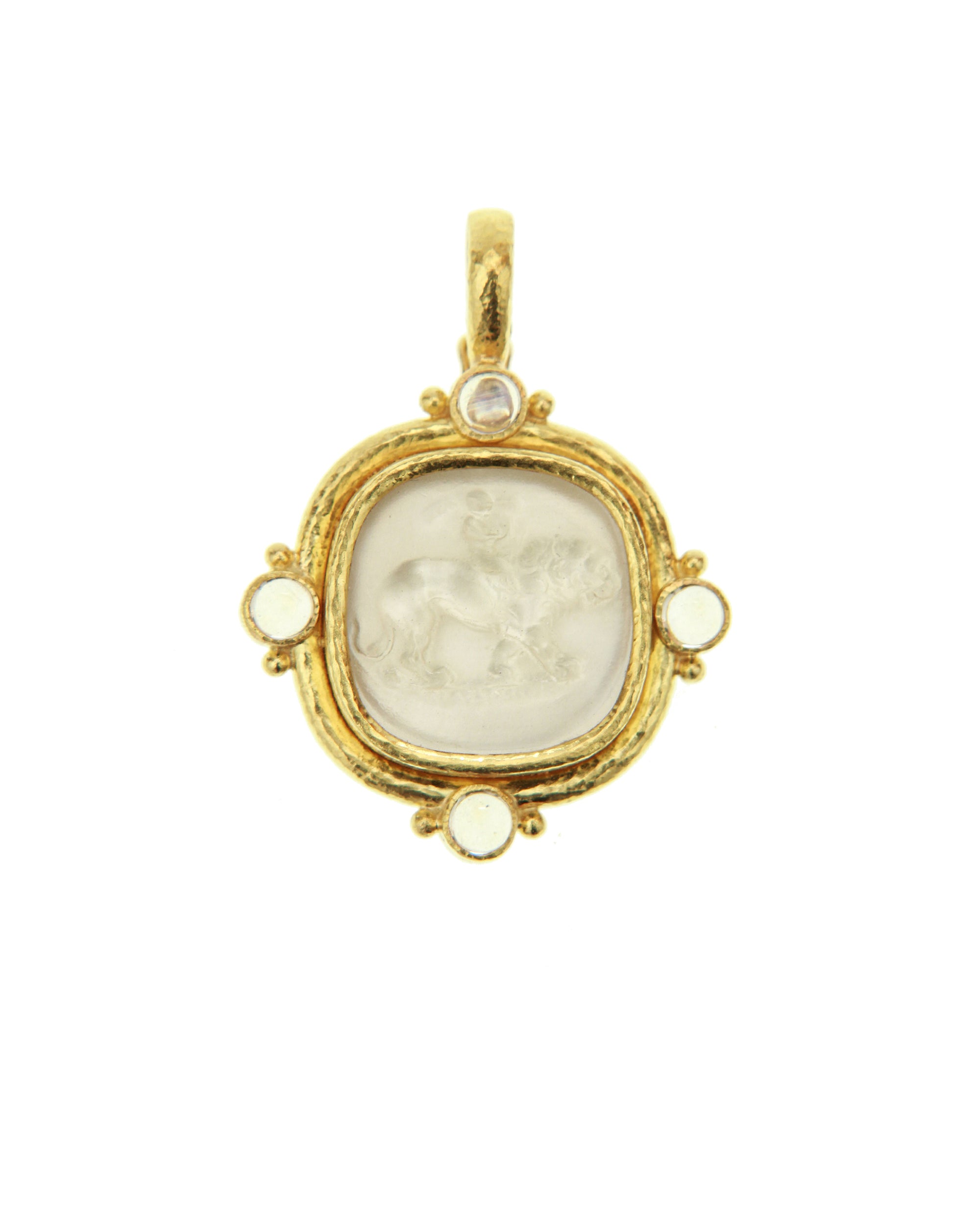 Crystal 'Cupid Riding Lion' Pendant