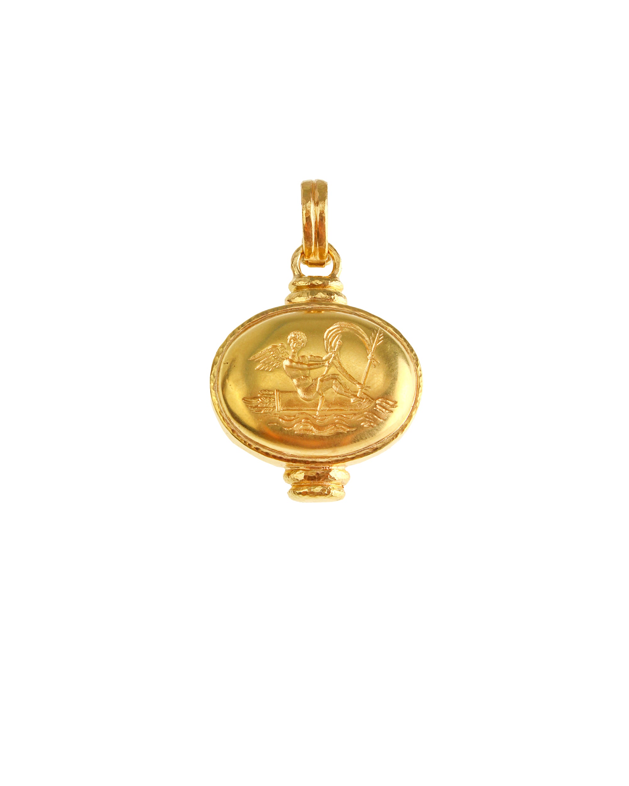 Gold 'Sailing Cherub' Pendant