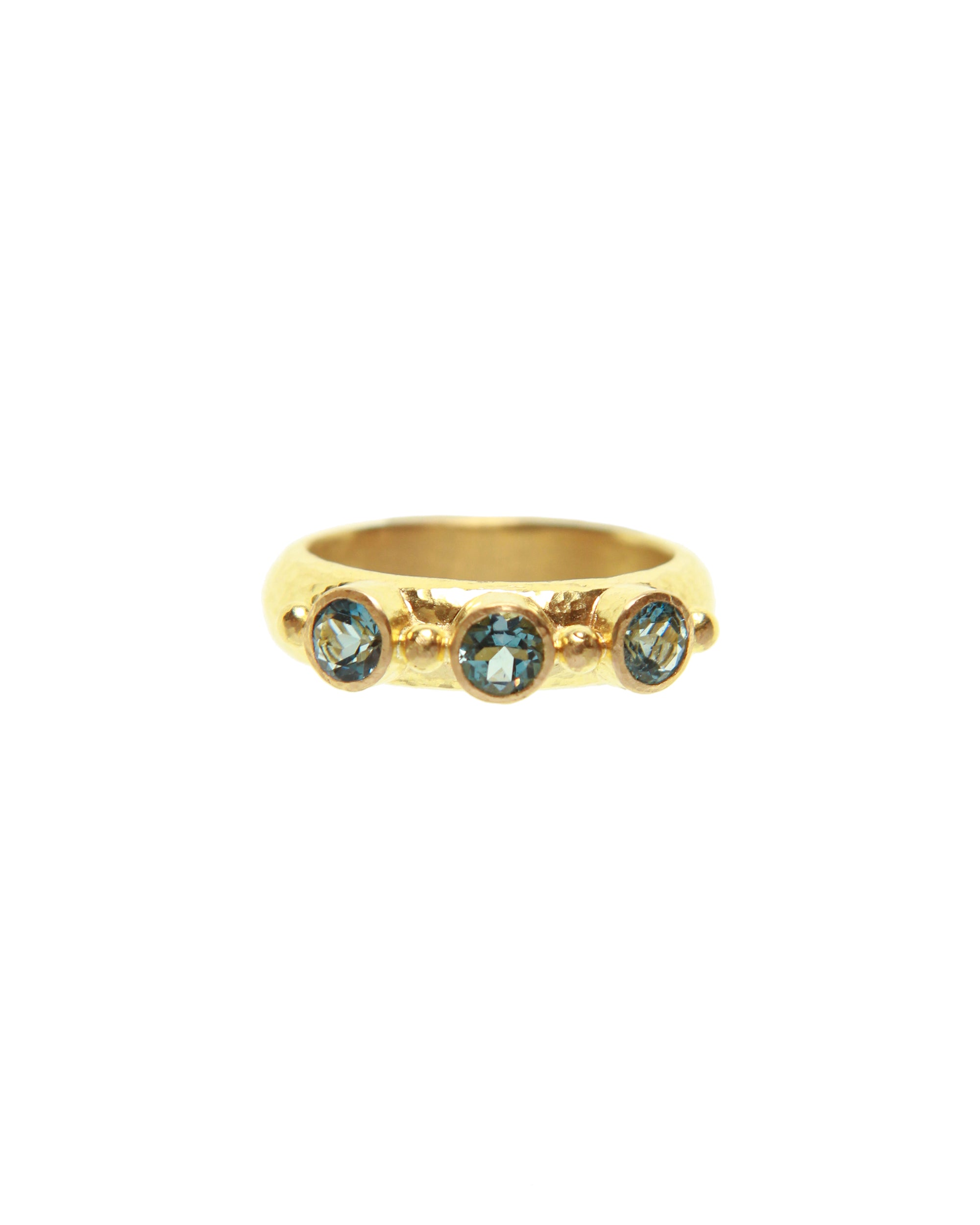 Round Aquamarine Stack Ring