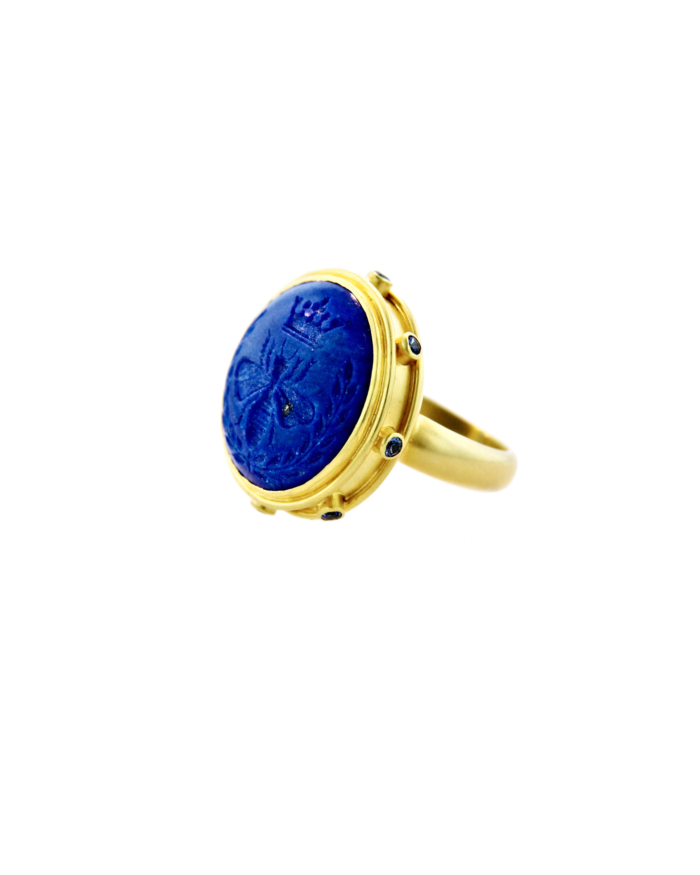 Round Lapis 'Queen Bee' Ring – Elizabeth Locke Jewels