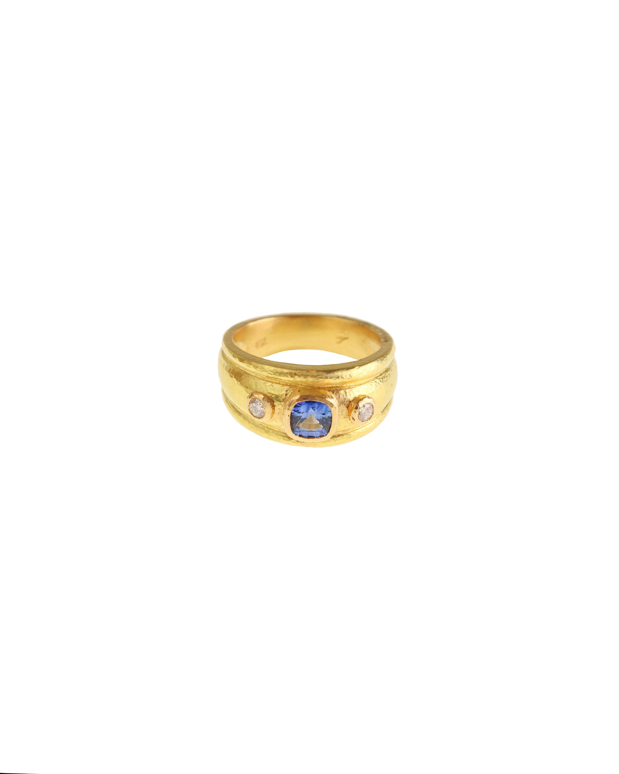 Blue Sapphire and Diamond Puffy Cigar Band