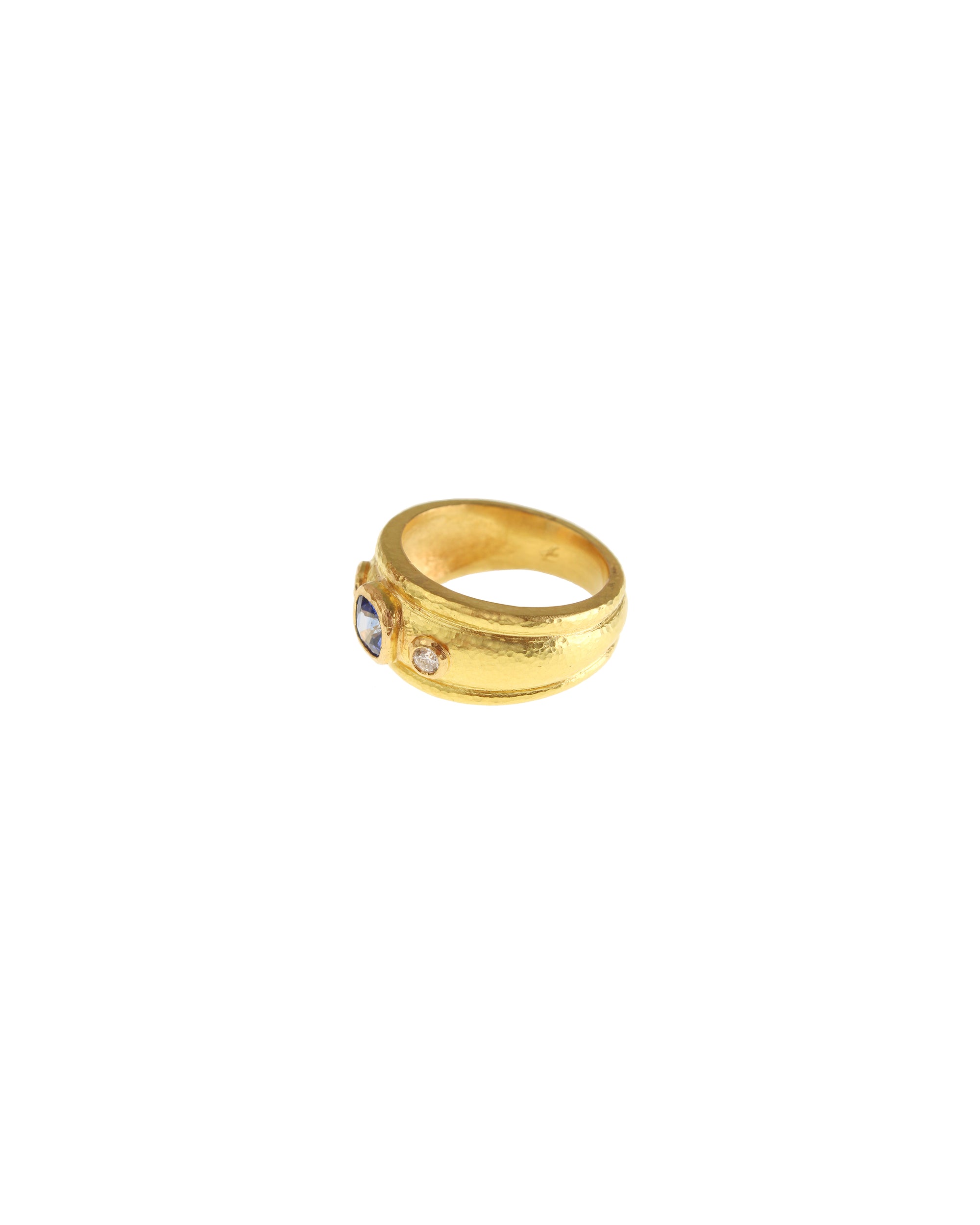 Blue Sapphire and Diamond Puffy Cigar Band