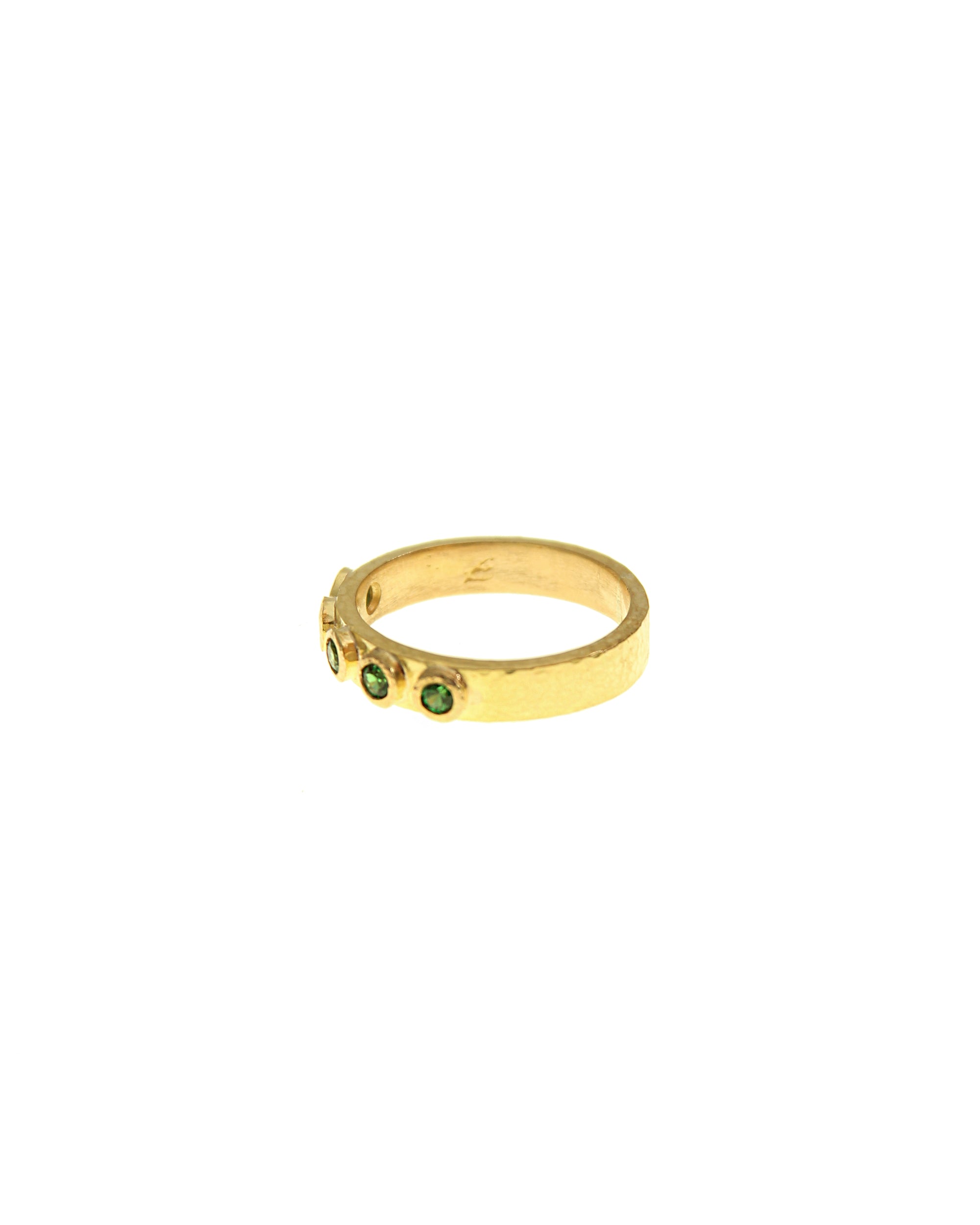 Tsavorite Flat Ribbon Stack Ring