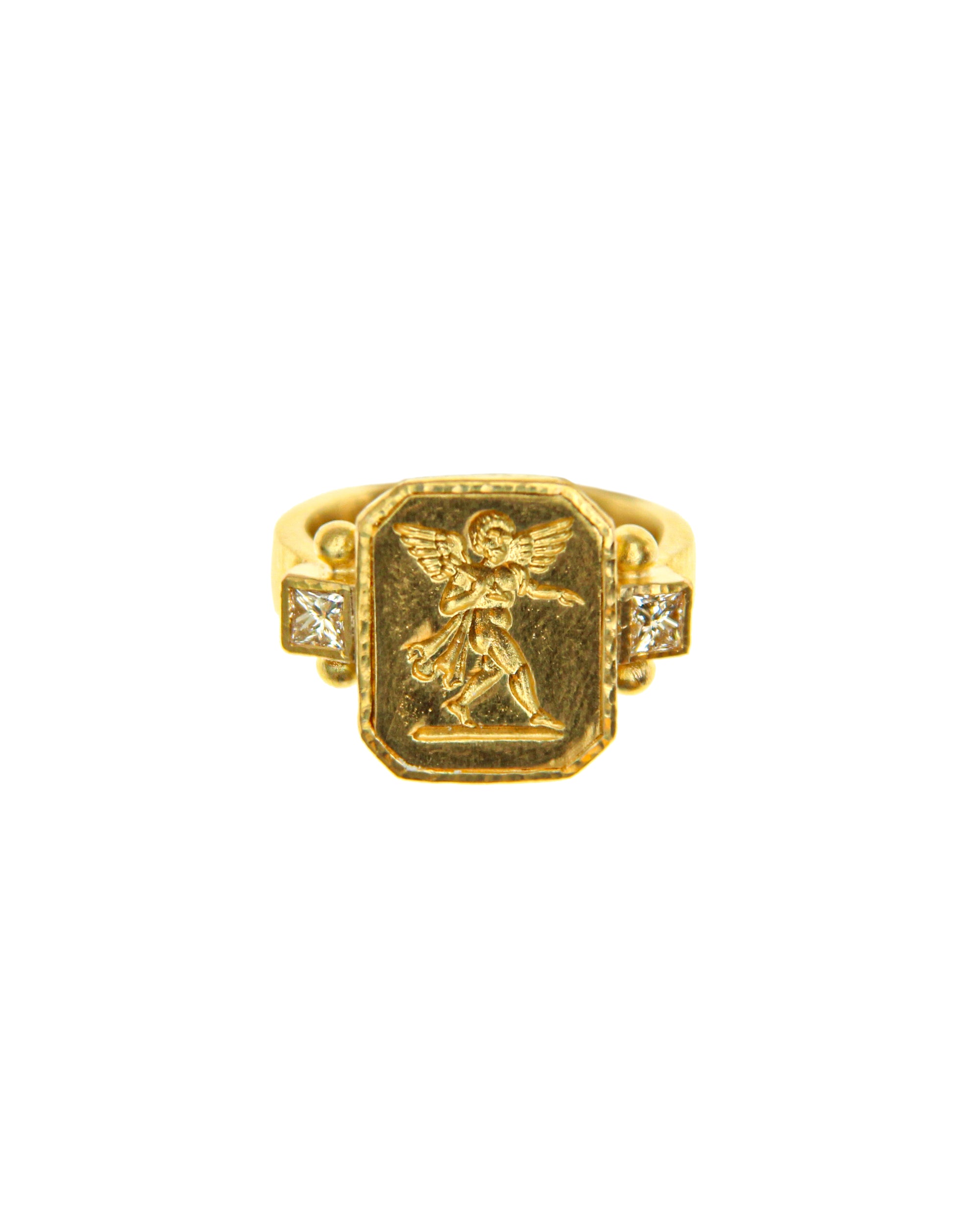 'Cherub with Flute' and Diamond Ring