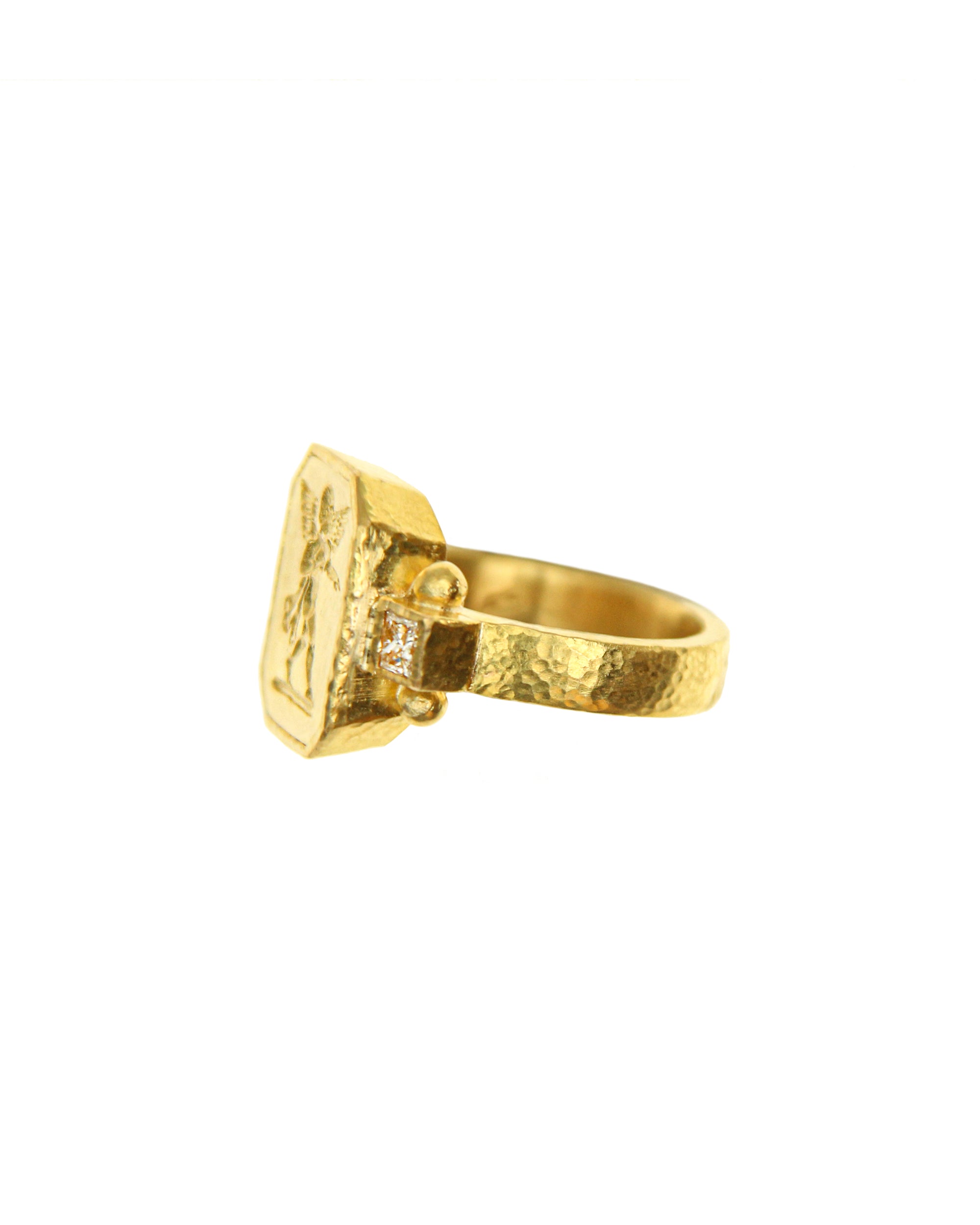 'Cherub with Flute' and Diamond Ring