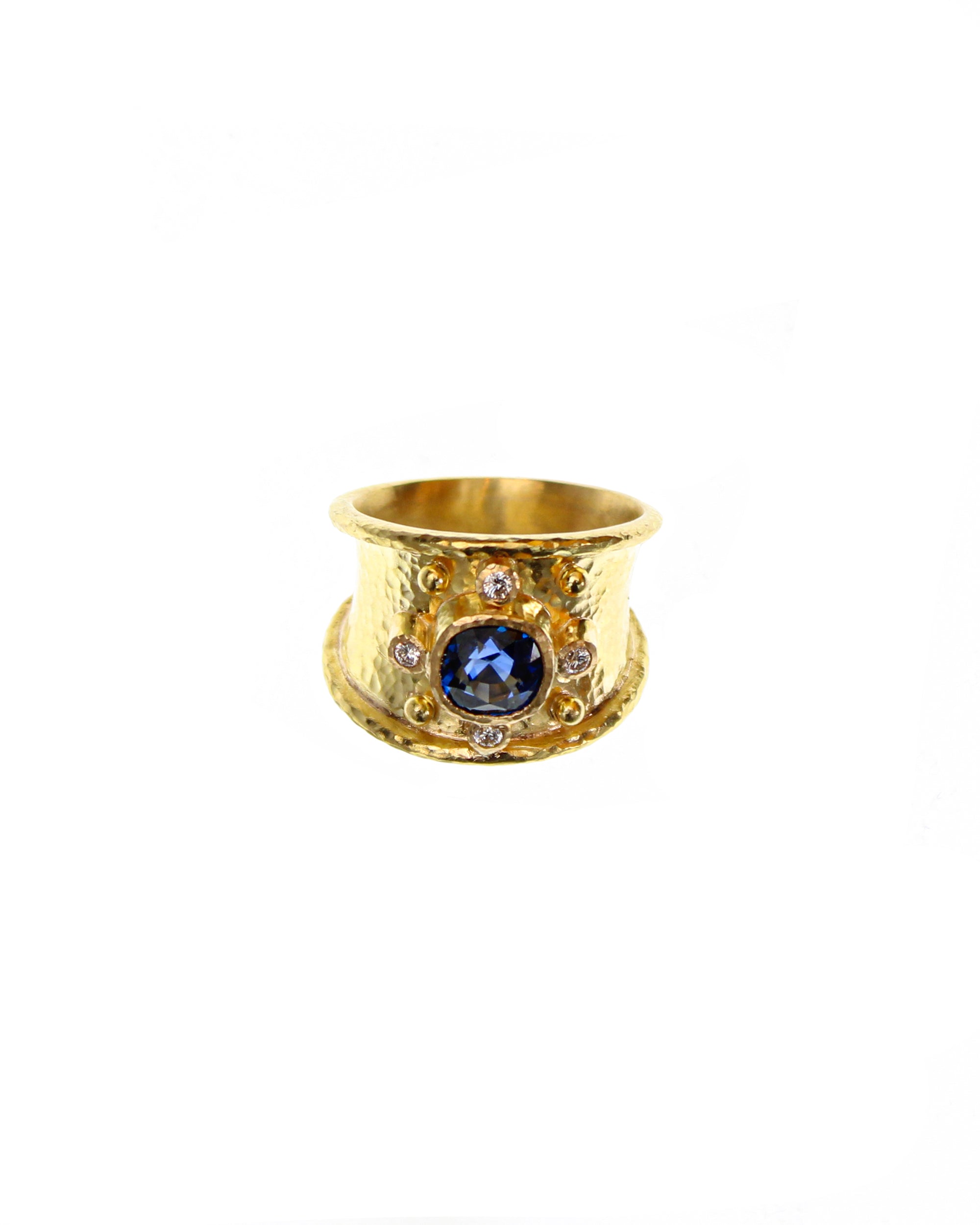 Blue Sapphire and Diamond Cigar Band