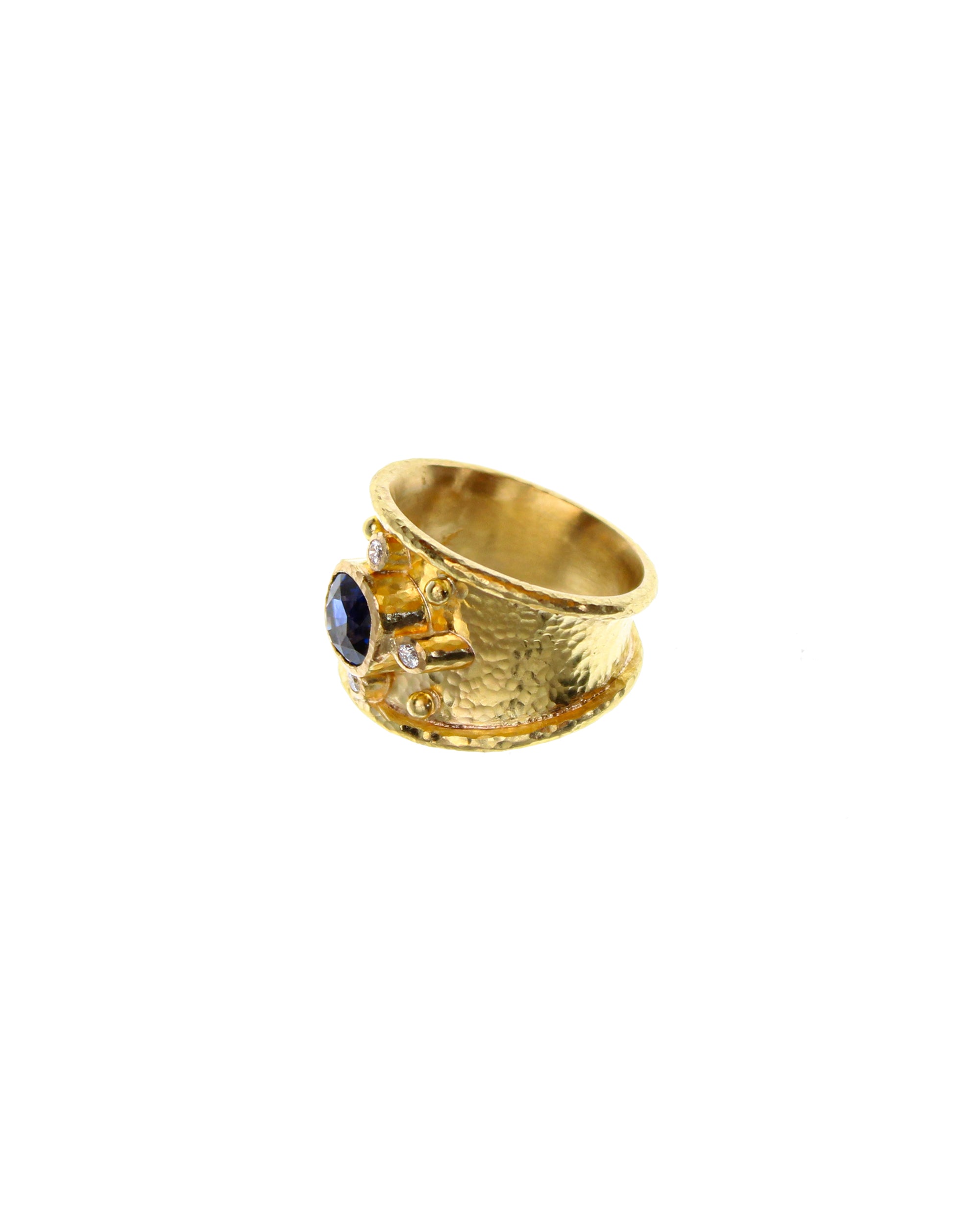 Blue Sapphire and Diamond Cigar Band
