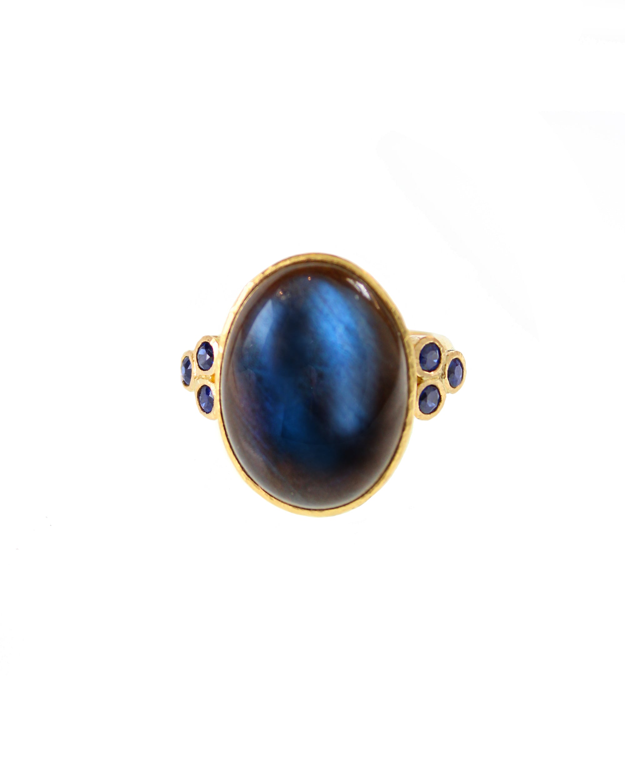 Labradorite and Blue Sapphire Ring