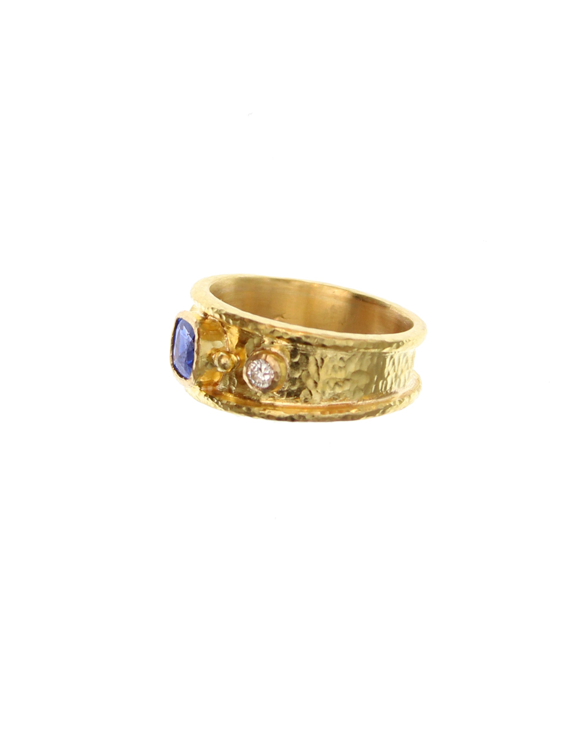 Blue Sapphire and Diamond Ring