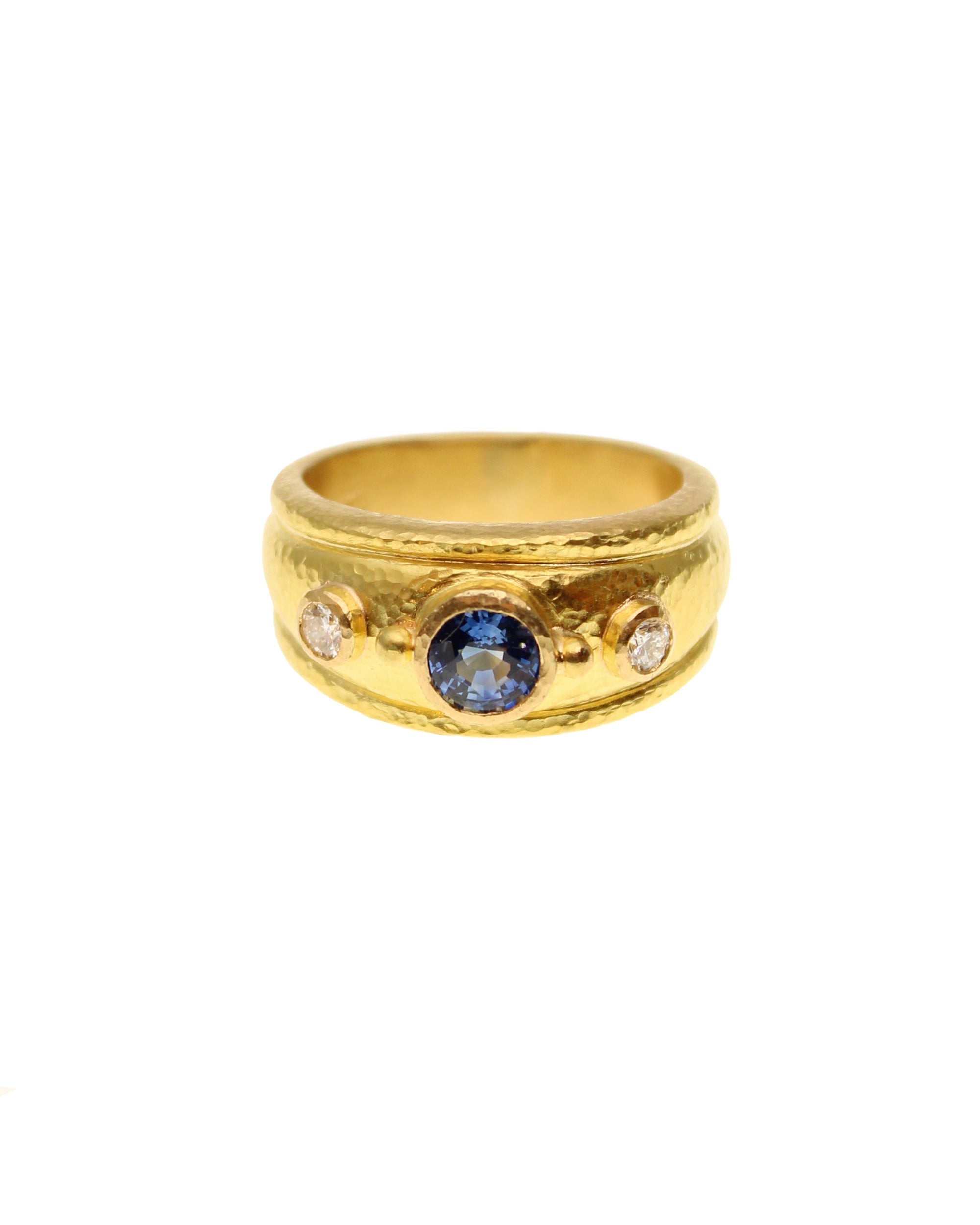 Blue Sapphire and Diamond Ring