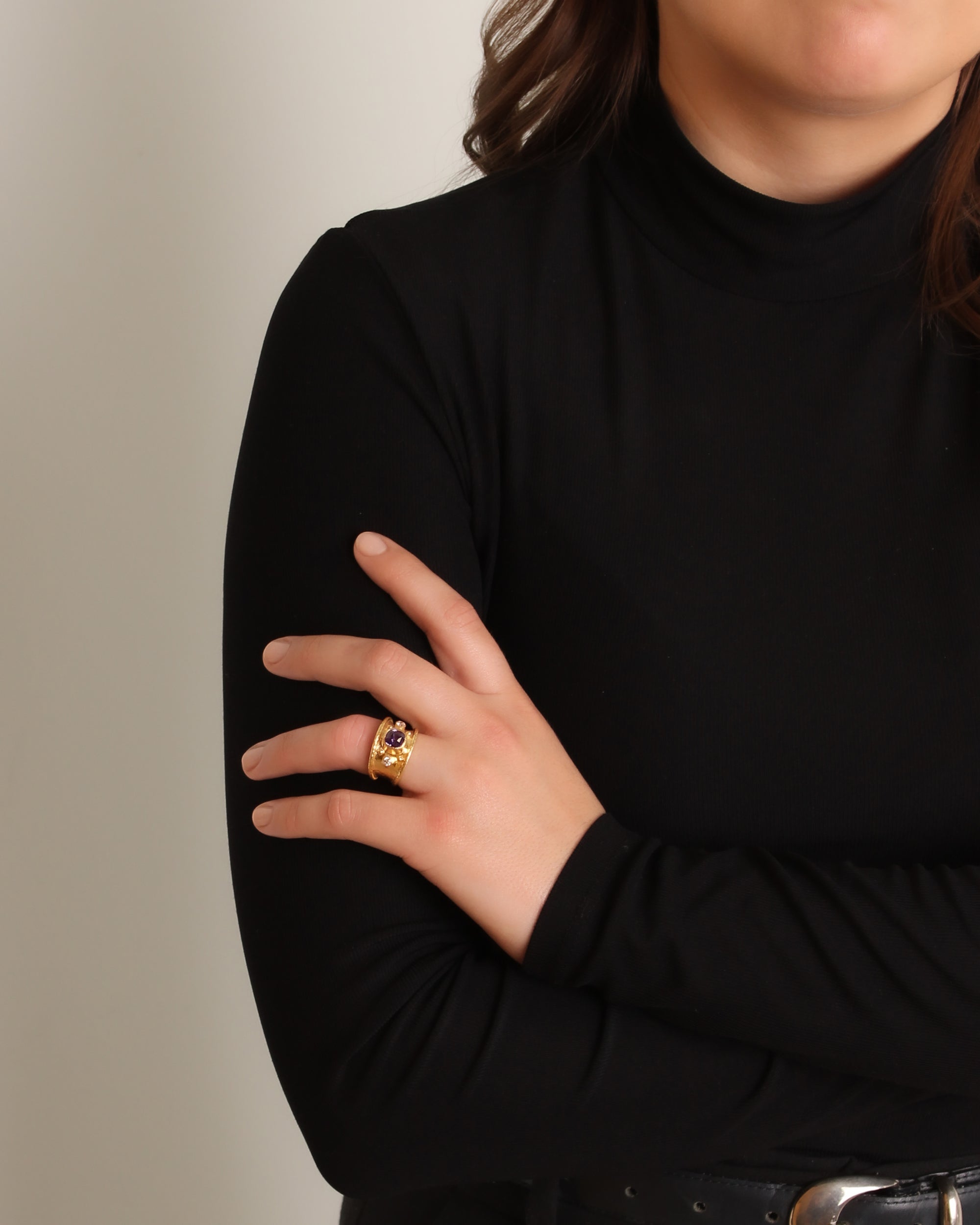 Purple Sapphire and Diamond Cigar Band