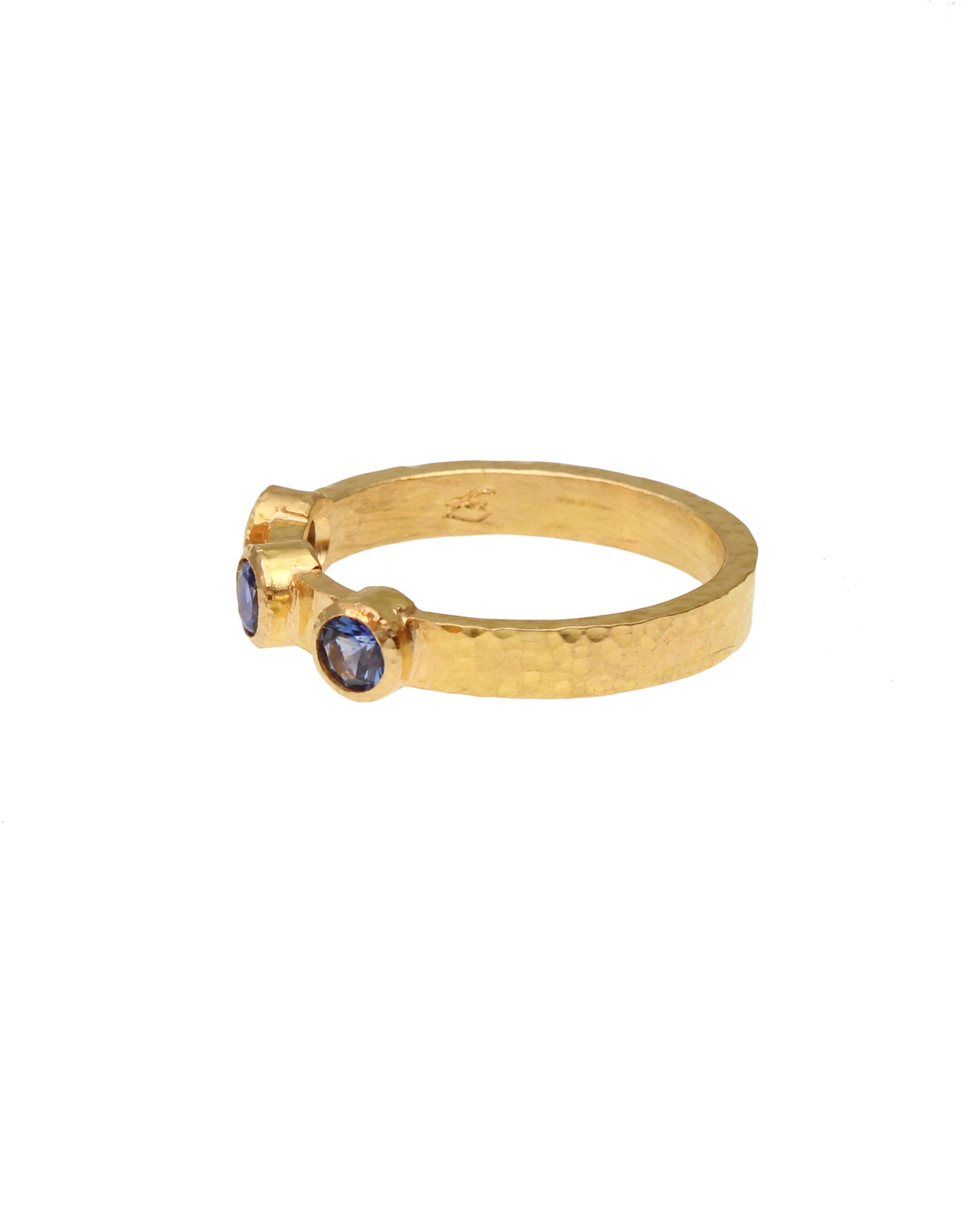 Blue Sapphire Flat Ribbon Stack Ring