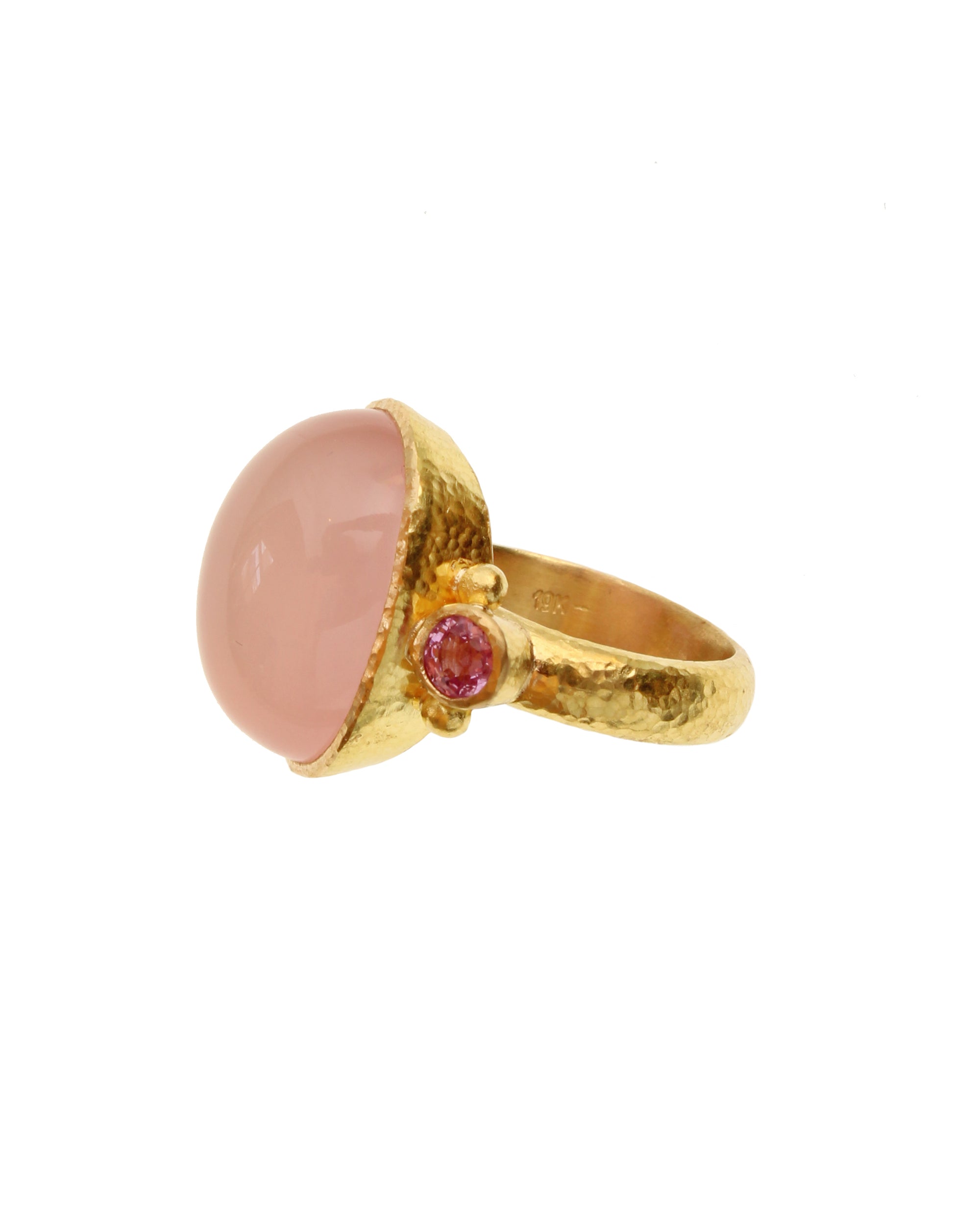 Rose Quartz and Pink Sapphire Ring