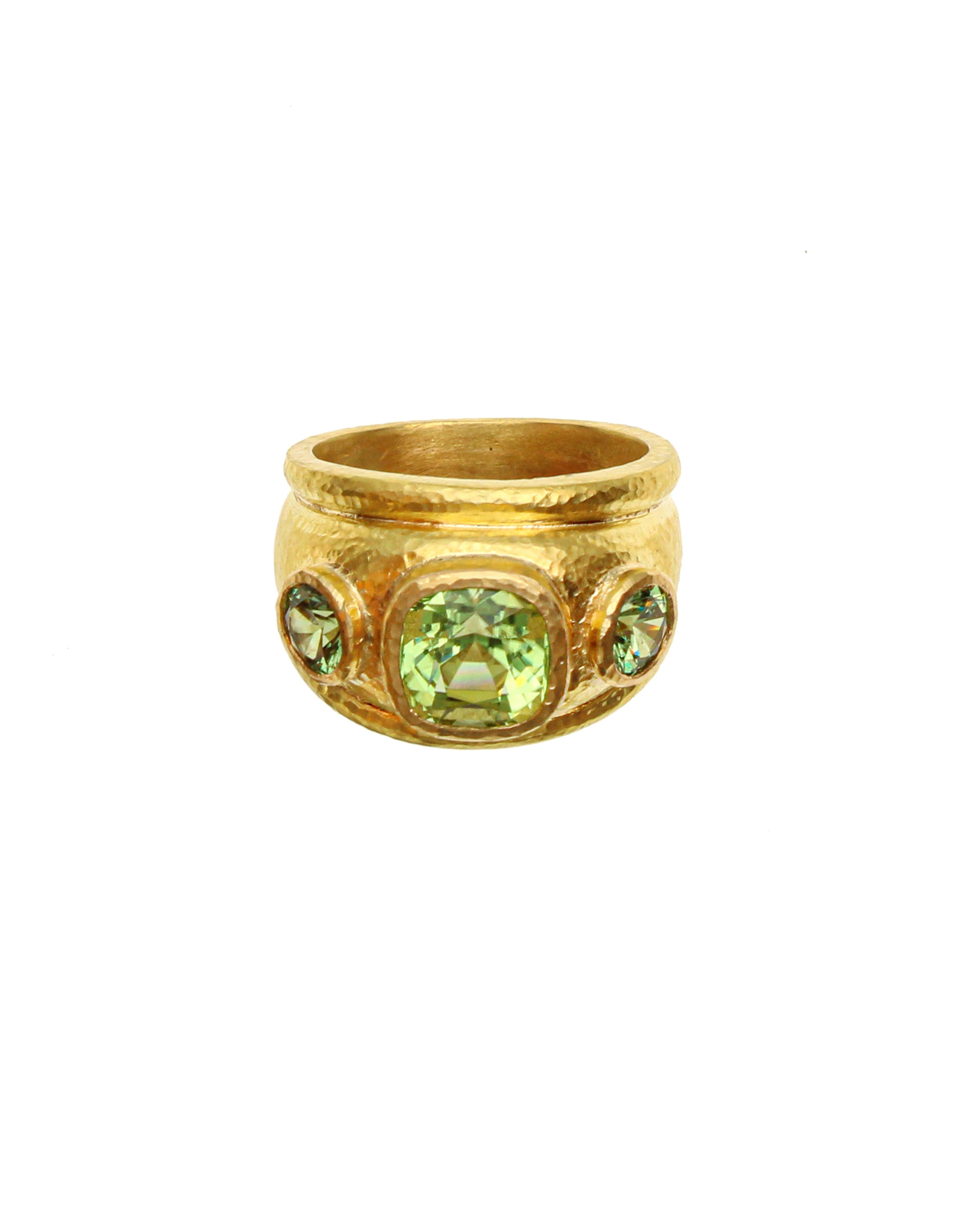 Peridot and Demantoid Garnet Puffy Cigar Band