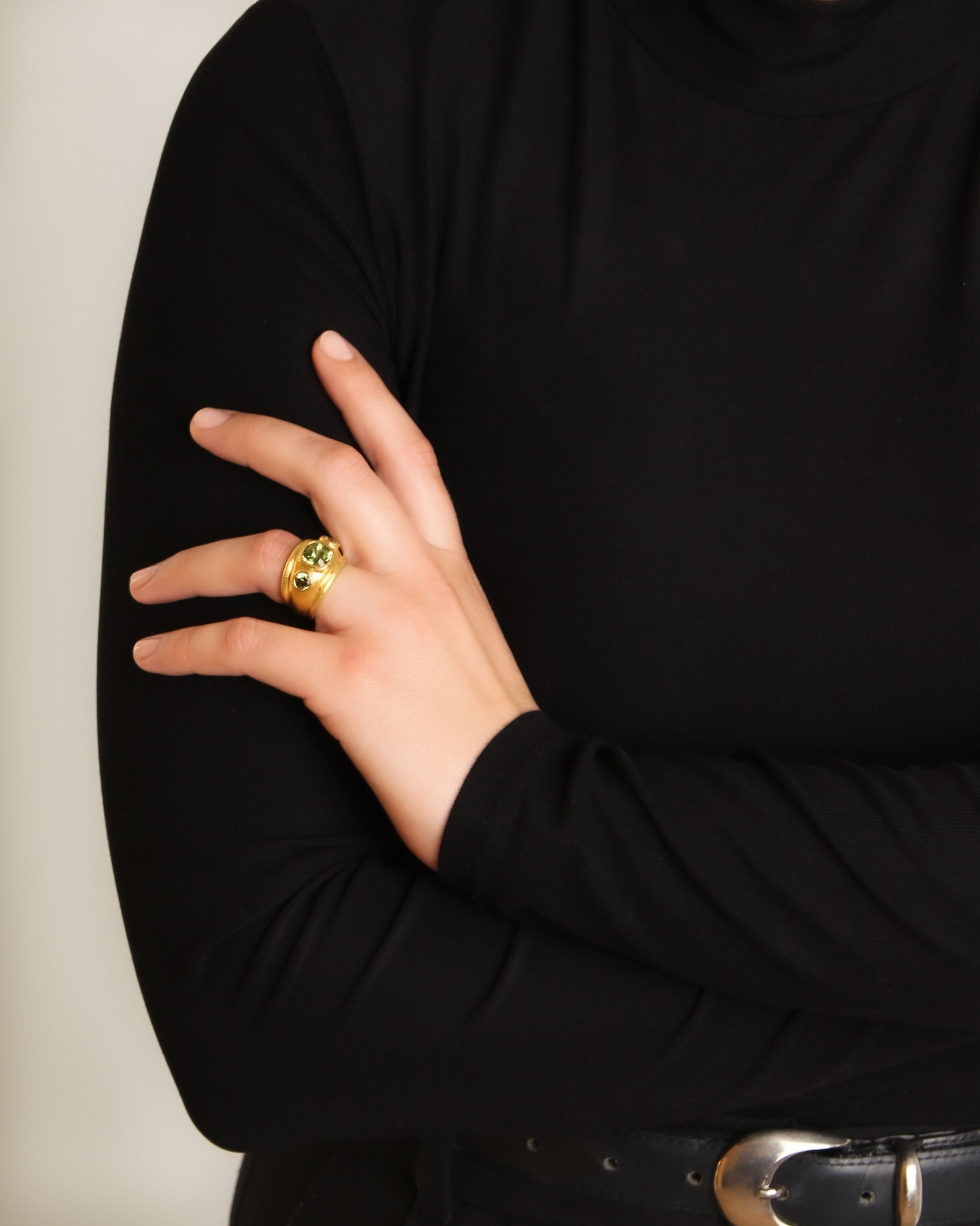 Peridot and Demantoid Garnet Puffy Cigar Band