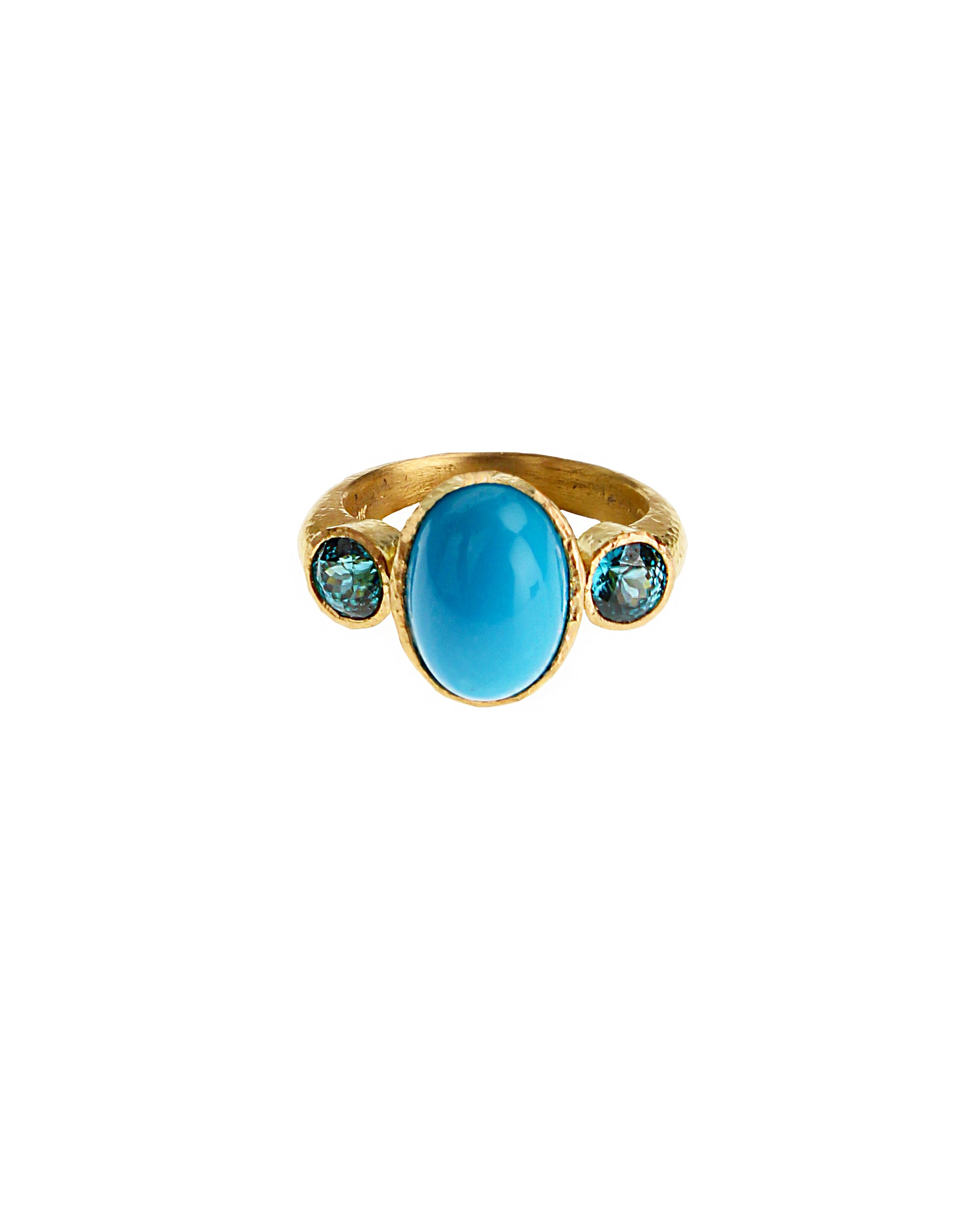 Sleeping Beauty Turquoise and Blue Zircon Ring