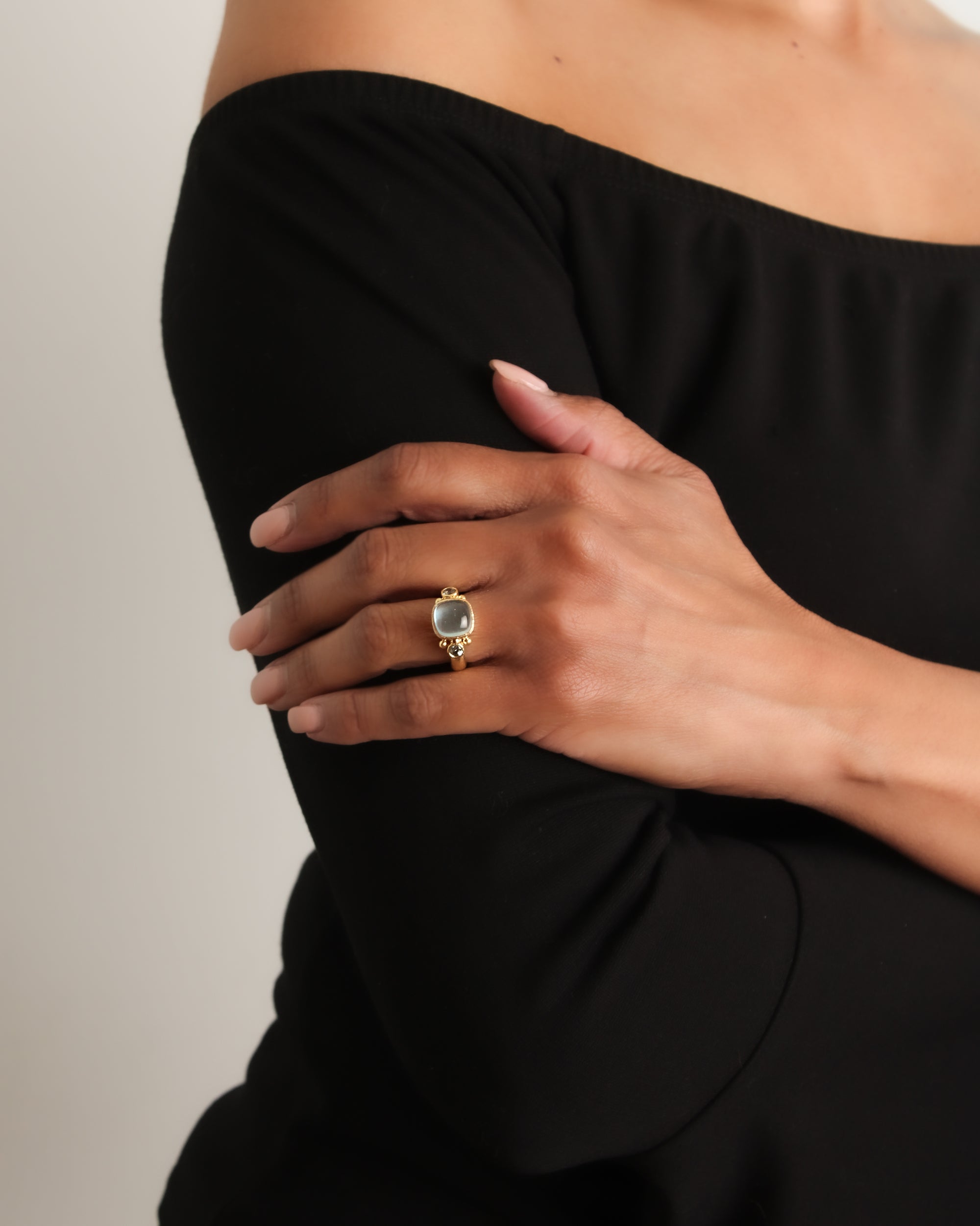 Aquamarine and Zircon Ring