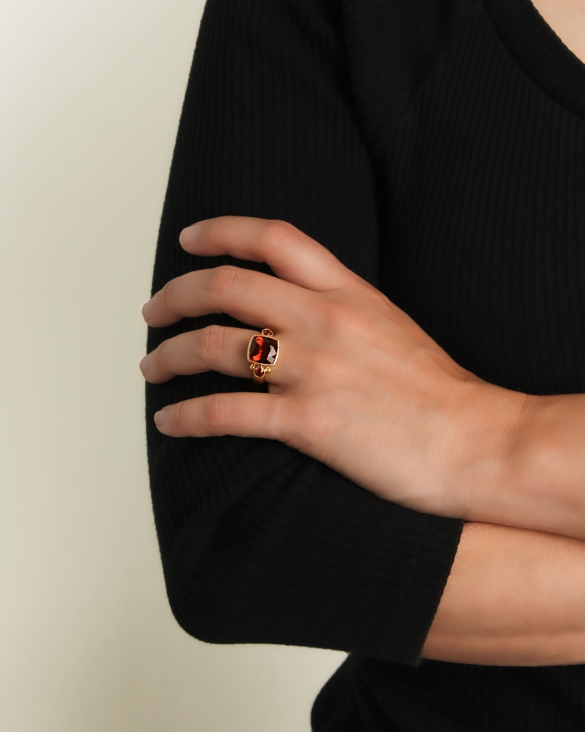 Hessonite Garnet Ring
