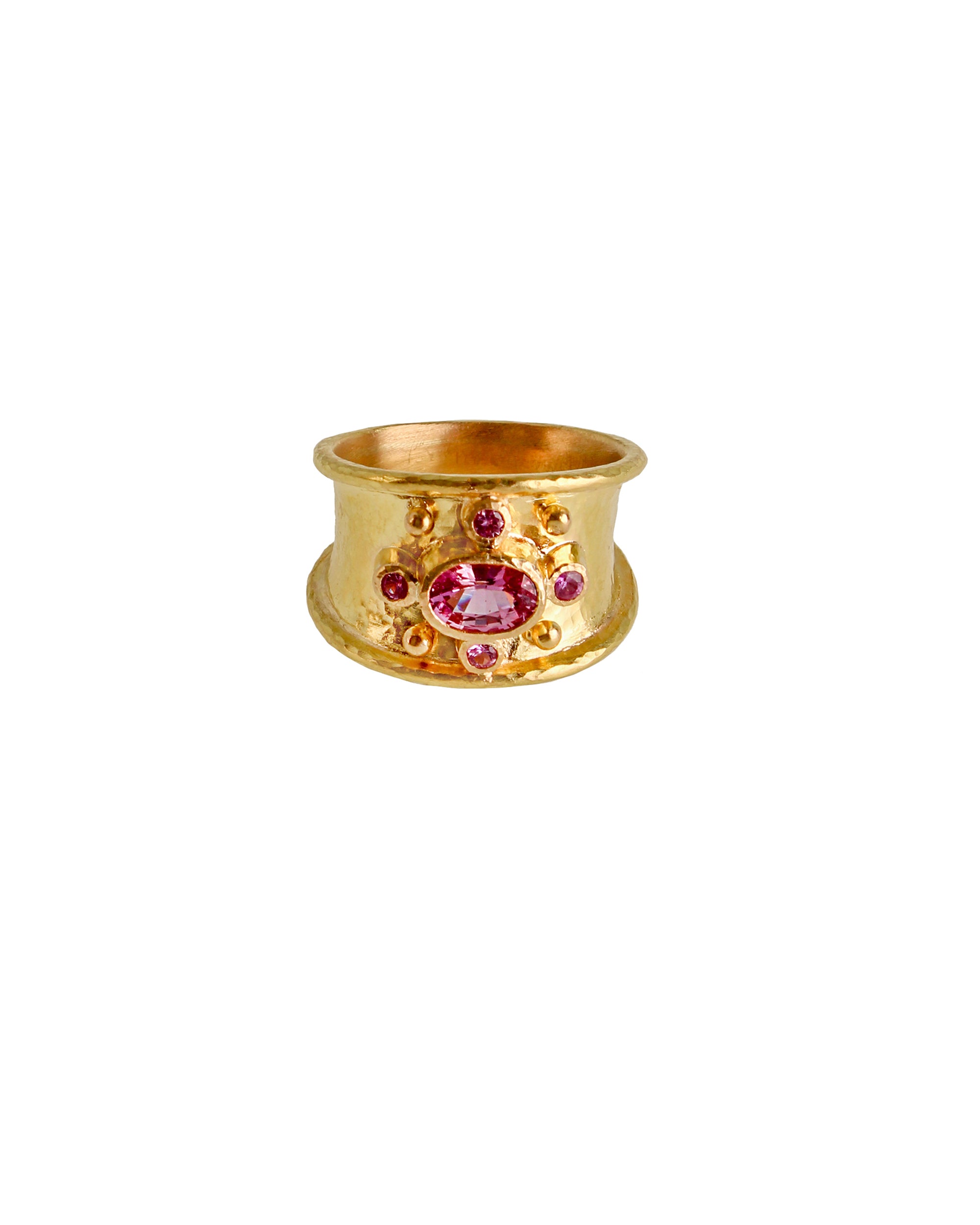 Pink Sapphire Tapered Cigar Band Ring
