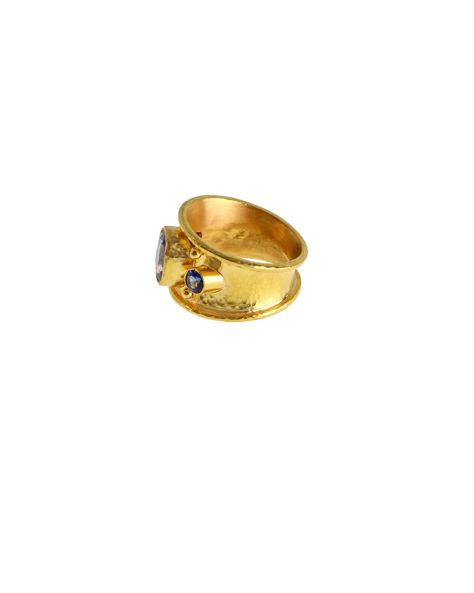 Blue Sapphire Tapered Cigar Band Ring