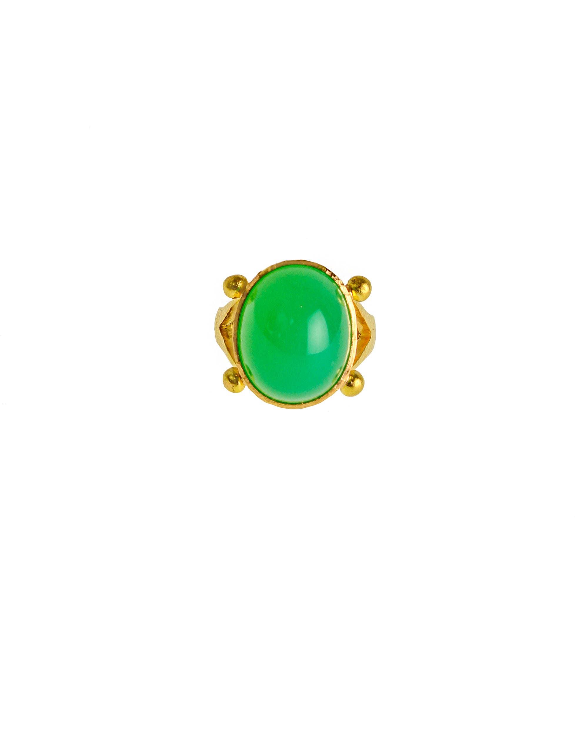 Chrysoprase Split Shank Ring