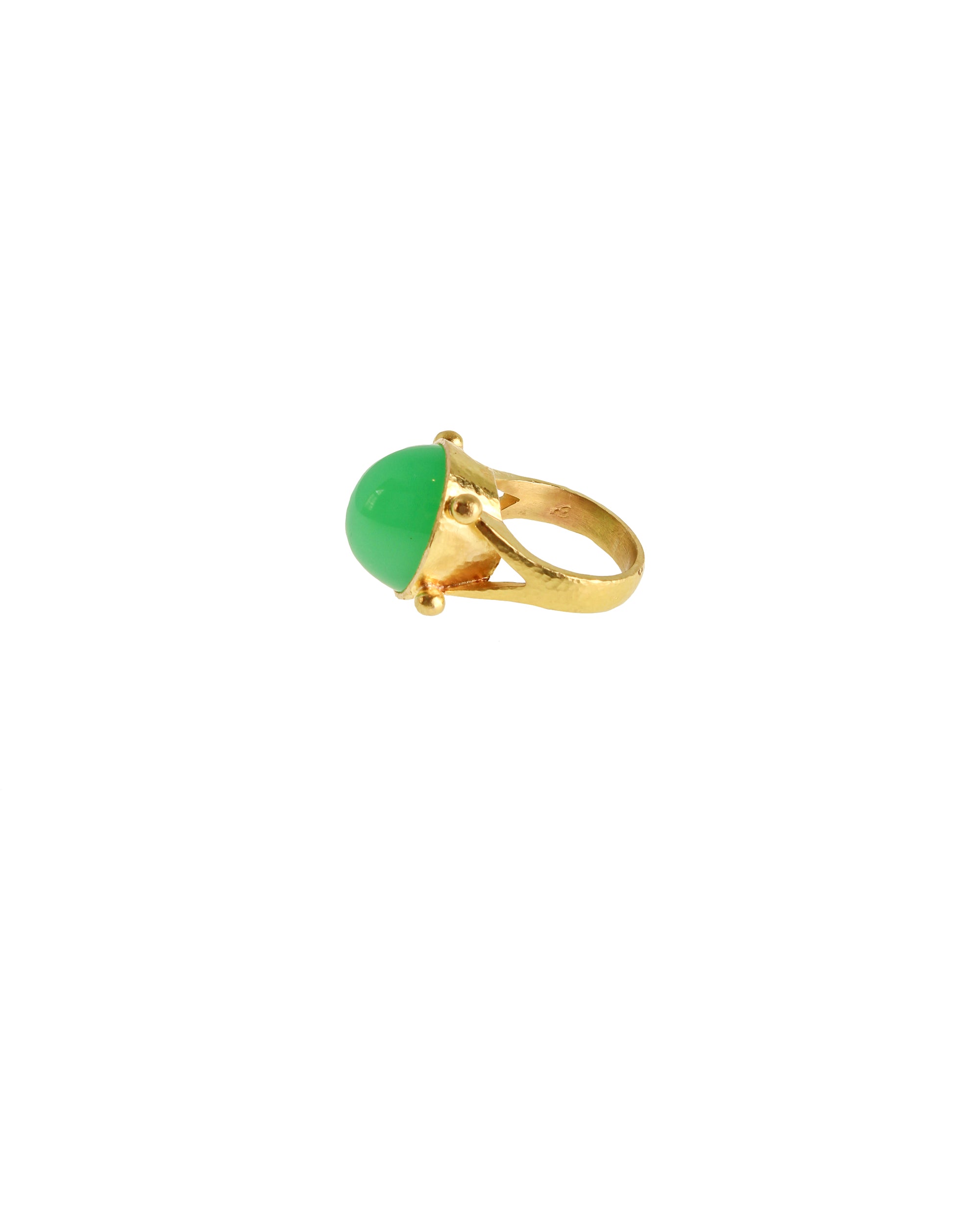Chrysoprase Split Shank Ring
