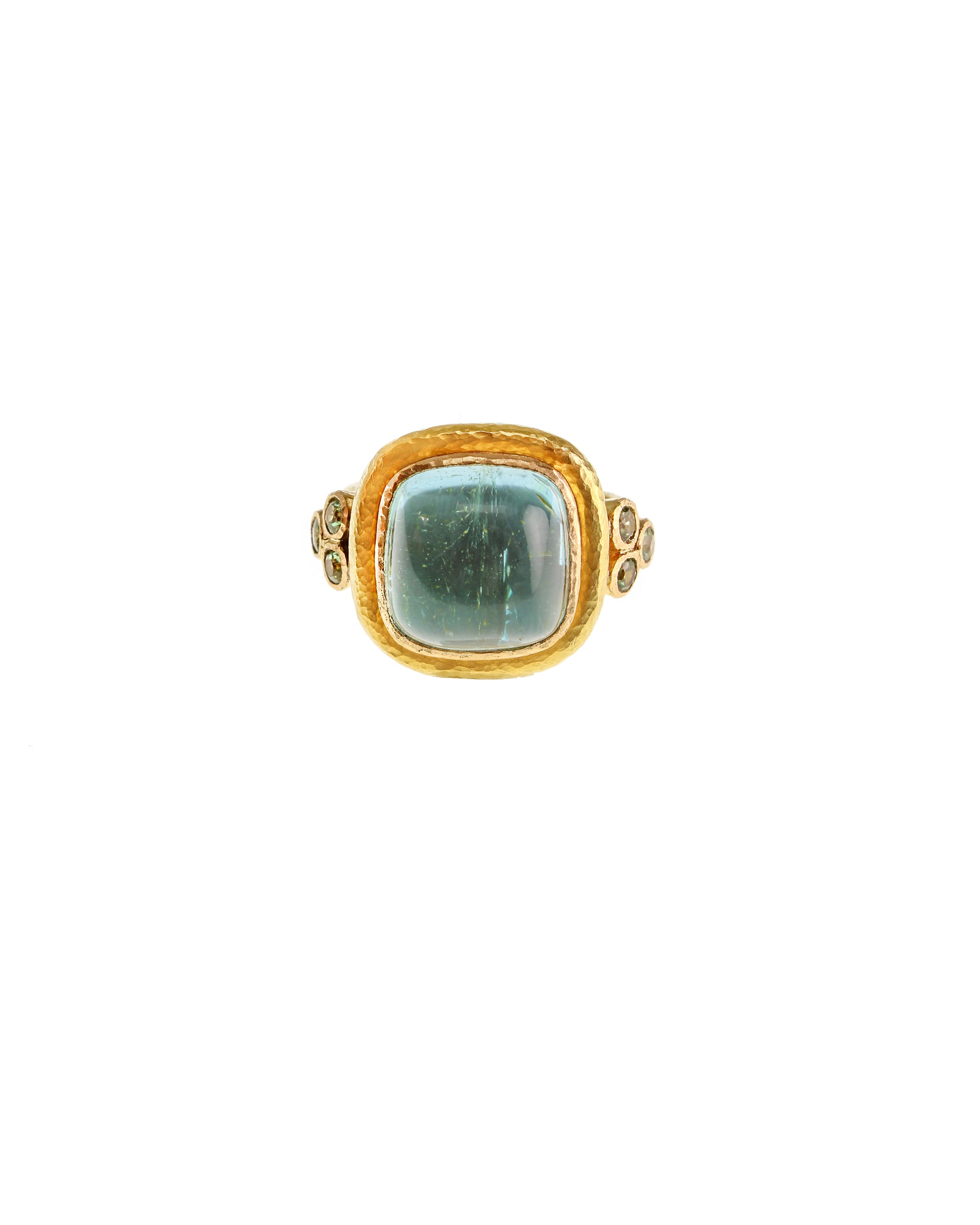 Aquamarine and Demantoid Garnet Ring