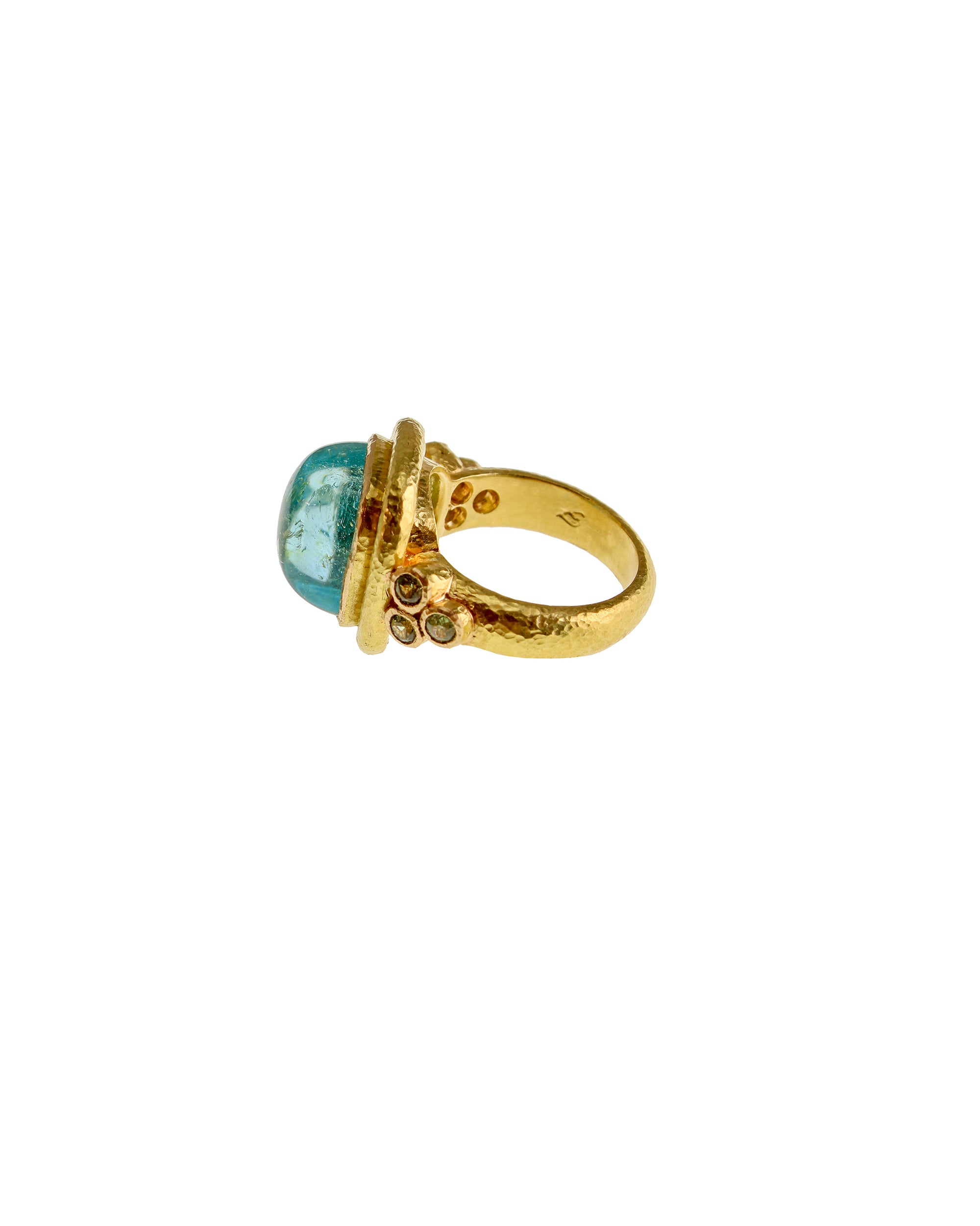 Aquamarine and Demantoid Garnet Ring