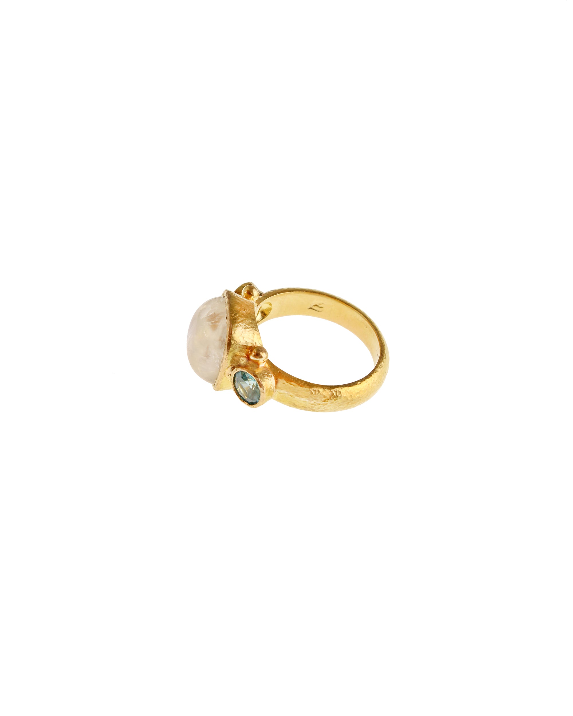 Moonstone and Blue Zircon Ring