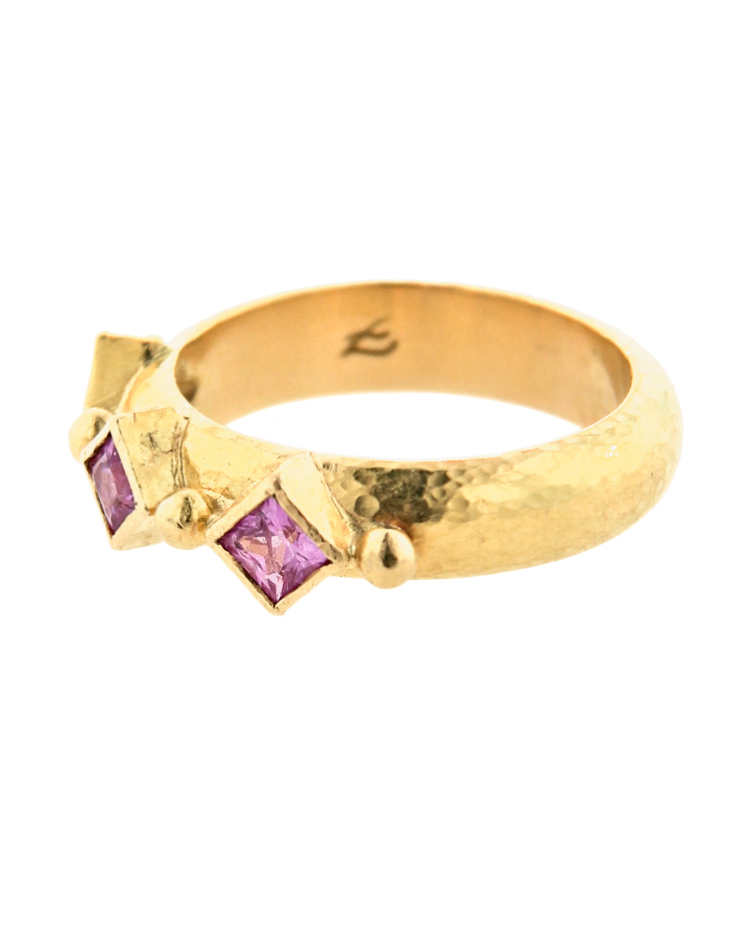 Pink Sapphire Harlequin Stack Ring
