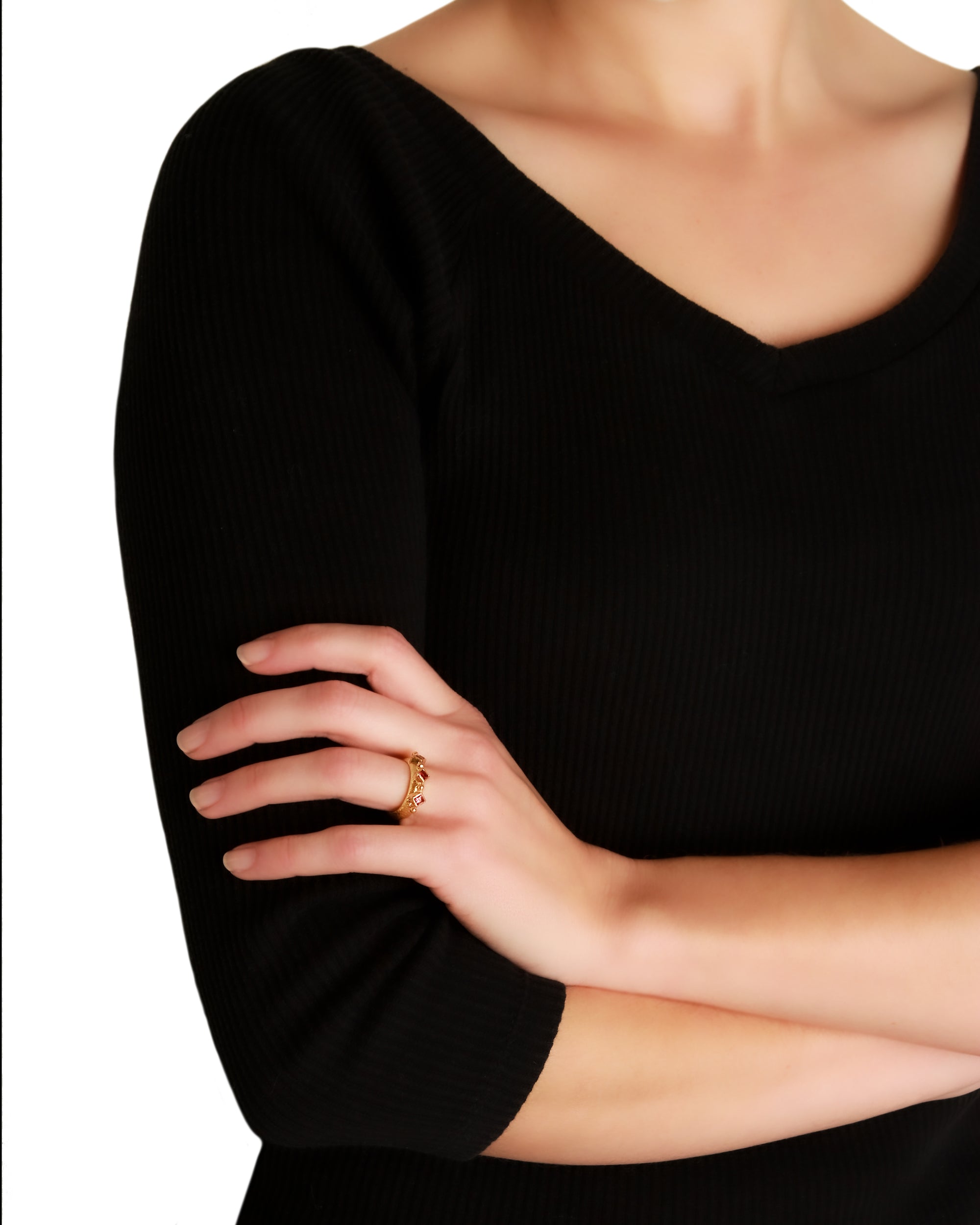 Pink Sapphire Harlequin Stack Ring